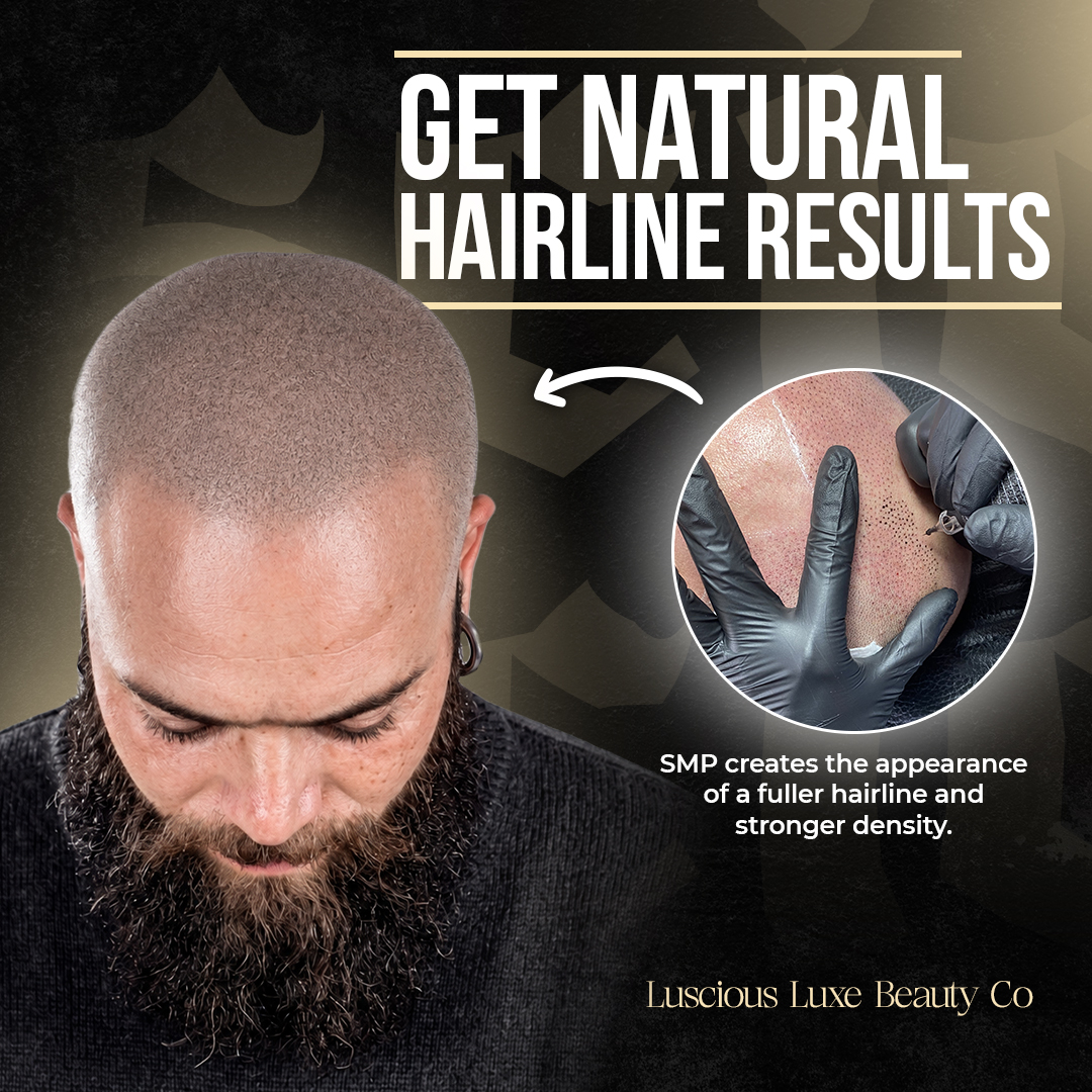 Luscious Luxe Beauty Facebook ad: Ontario, 15% Off Scalp Micropigmentation
