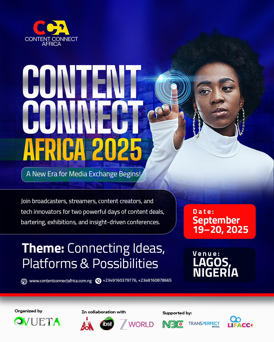 Lagos International Film and Cinema Convention Facebook ad: CONTENT CONNECT AFRICA