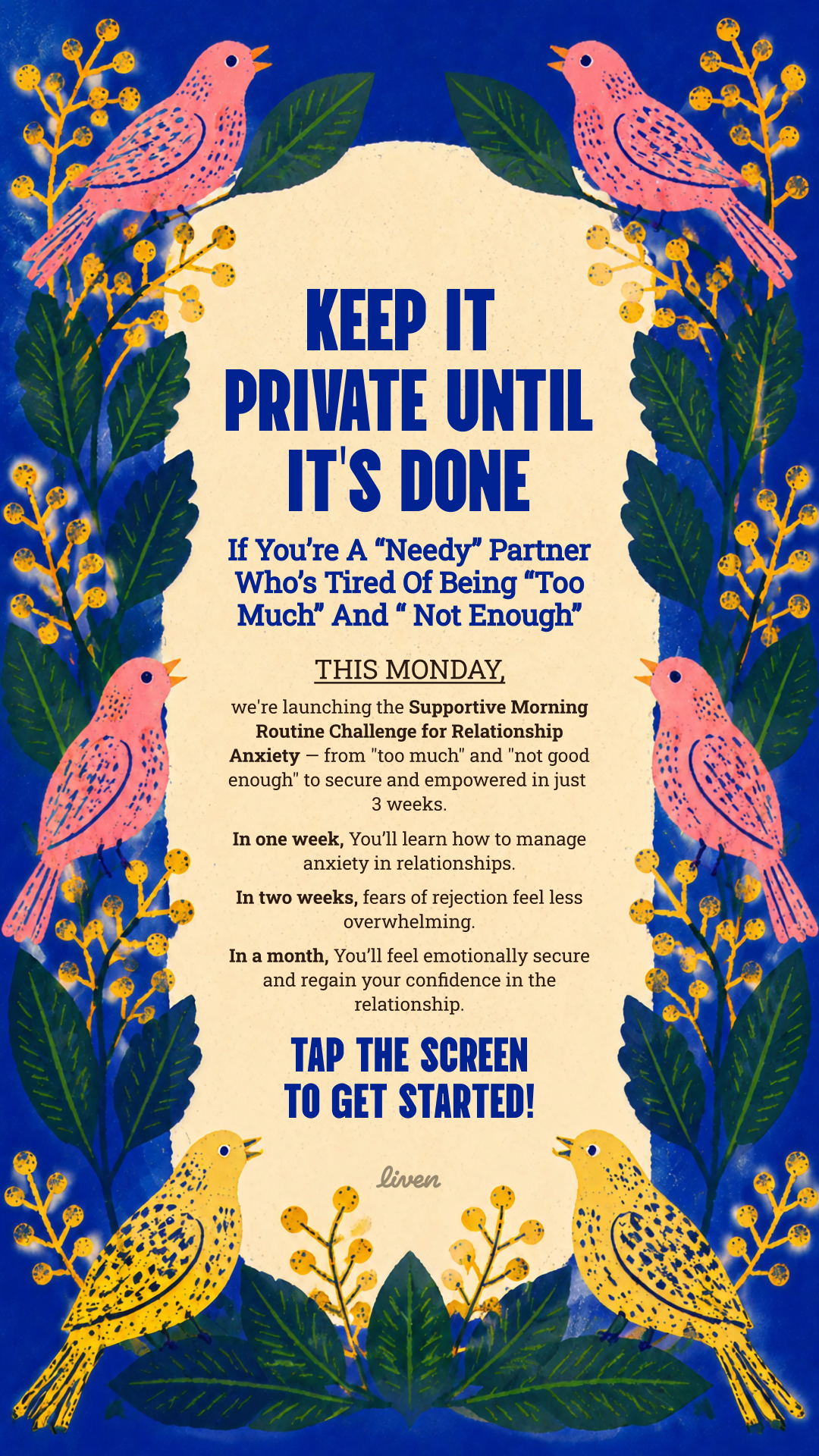 Liven: Self-Discovery Community Facebook ad