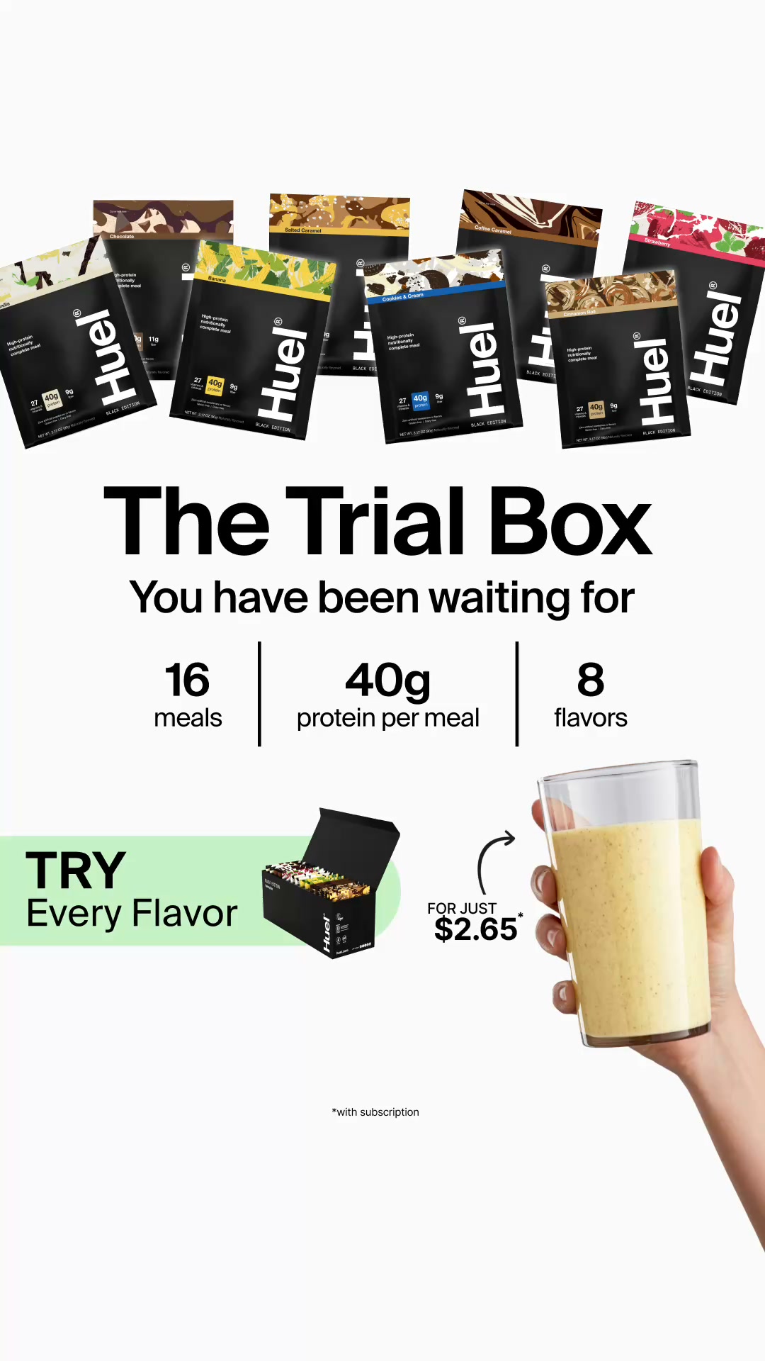 Huel Facebook ad: This Is A Meal. Not A Protein Shake.