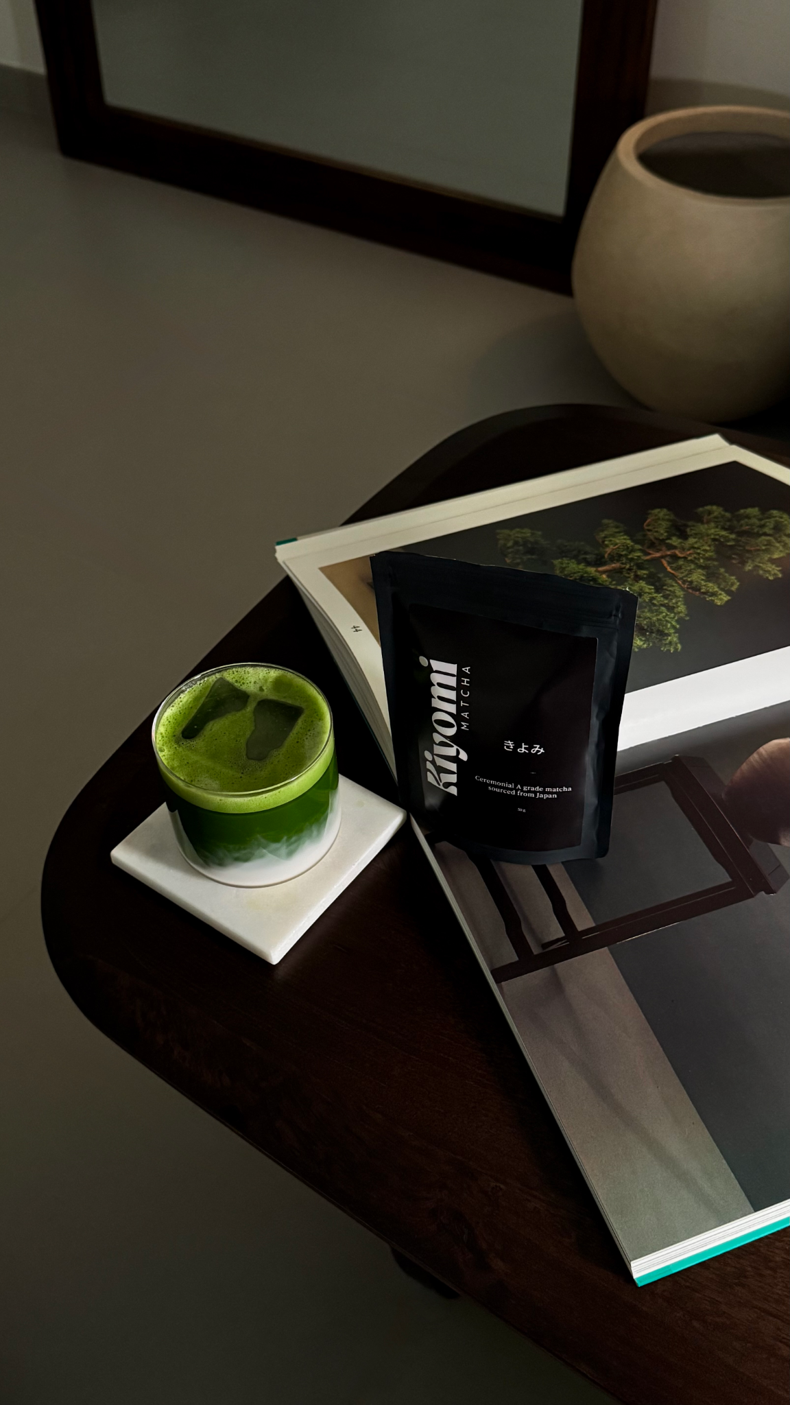 Kiyomi Matcha Facebook ad: Elevate your everyday with pure Japanese matcha.