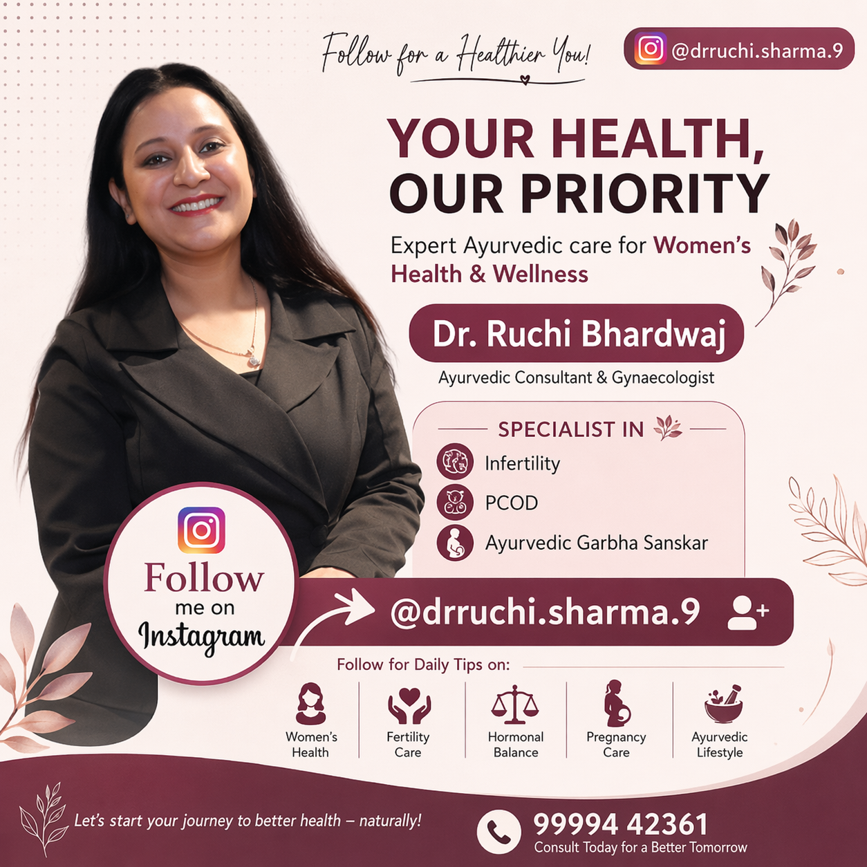 Dr.Ruchi Bhardwaj Facebook ad: Struggling with PCOD, infertility, or hormonal imbalance?