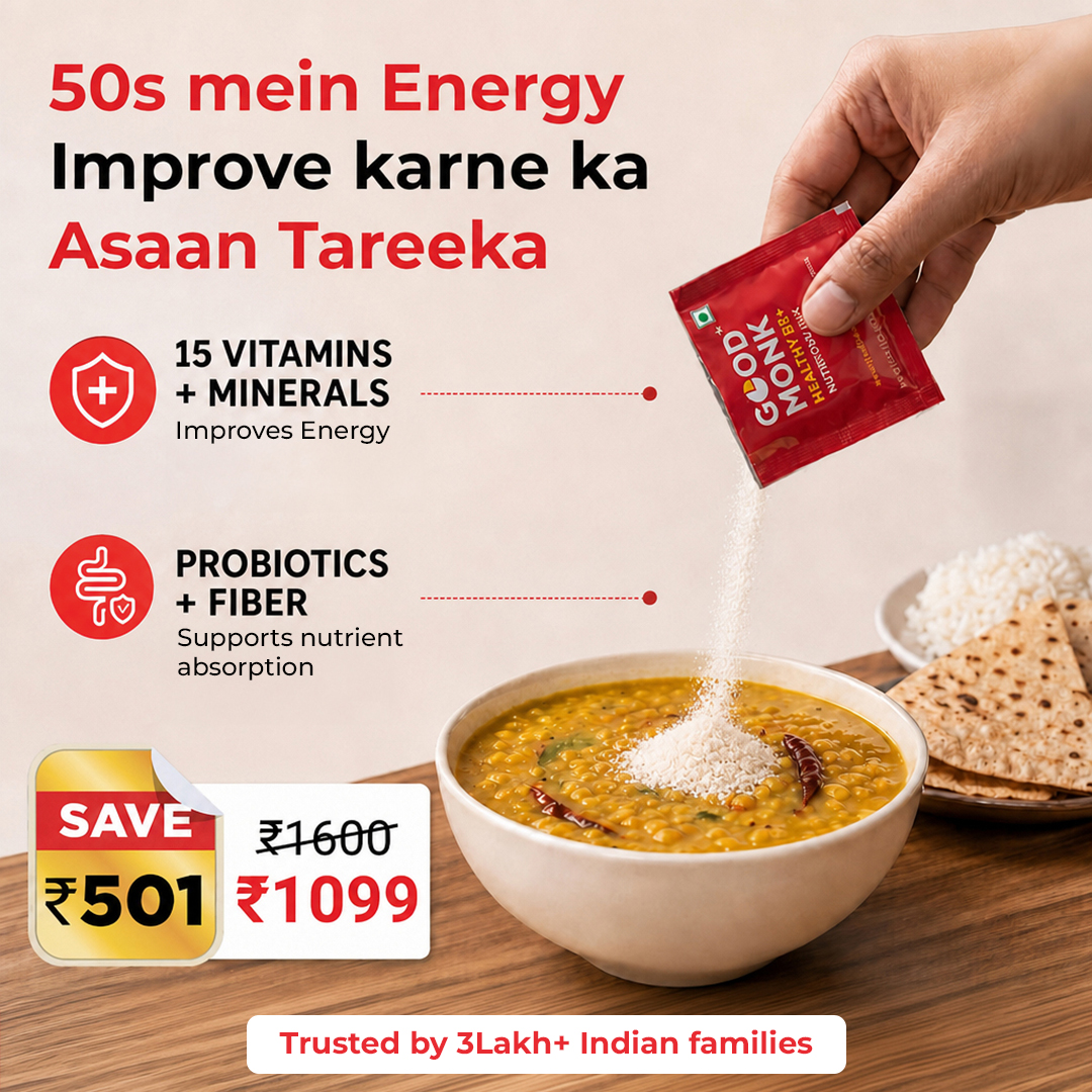 Good Monk Nutrition Facebook ad: Buy Nutrition Mix Multivitamin Sachet for 50+ Seniors |…