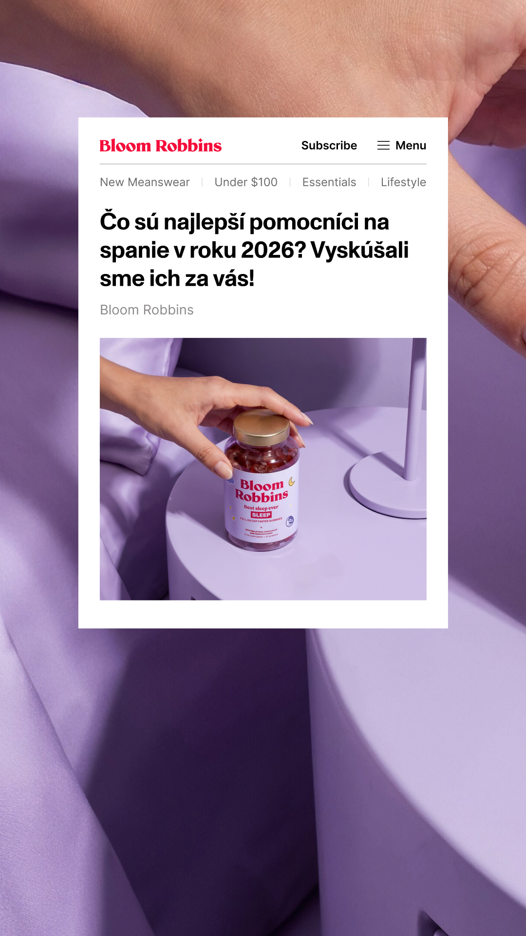 Bloom Robbins SK/CZ Facebook ad