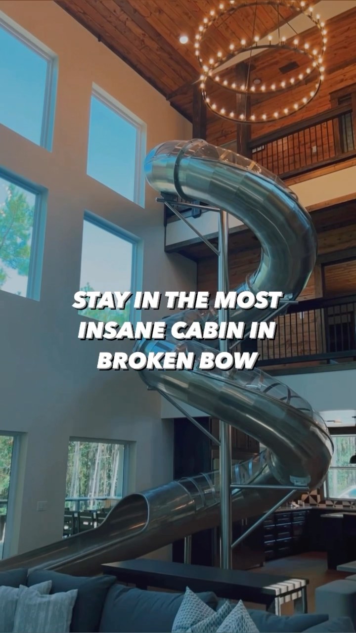 Brokenbowvacay Facebook ad: THIS INSANE CABIN IN BROKEN BOW, COMPLETE WITH…
