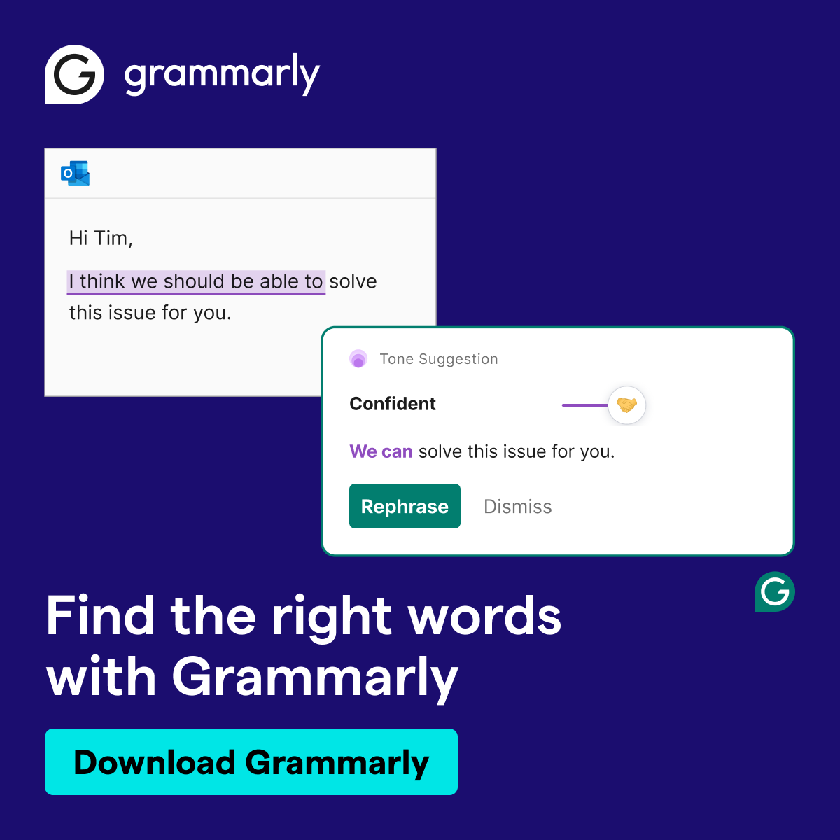Grammarly Facebook ad