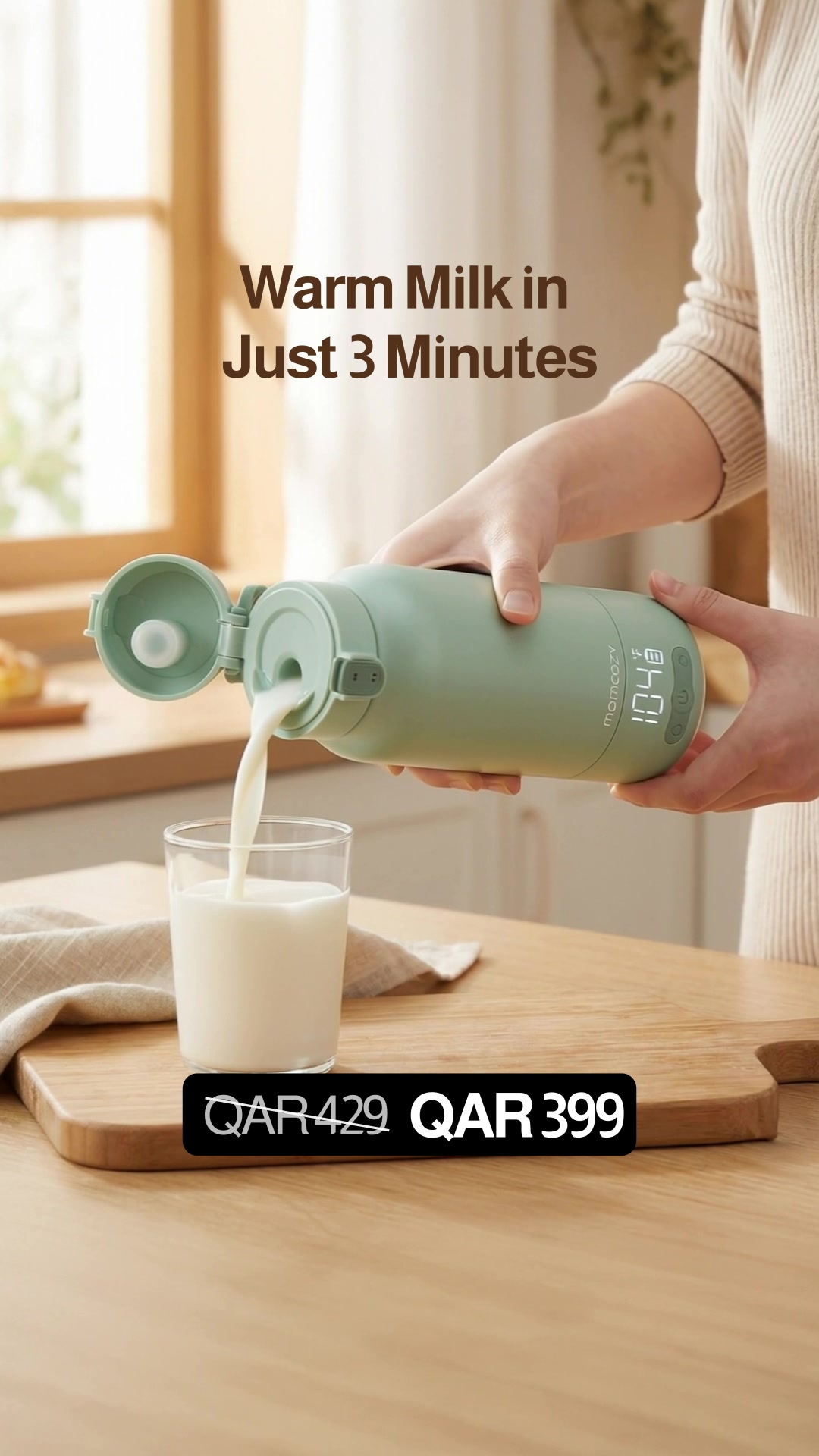 Qatar Moms Facebook ad: Warm Bottles Anywhere