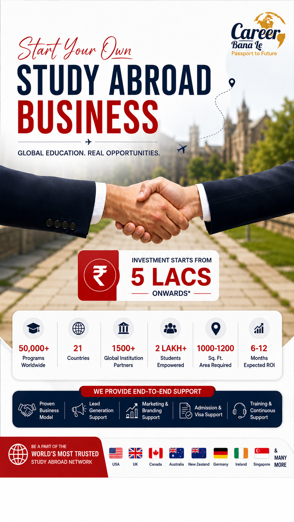 Career Bana Le Facebook ad: Study Abroad Franchise | High ROI Model