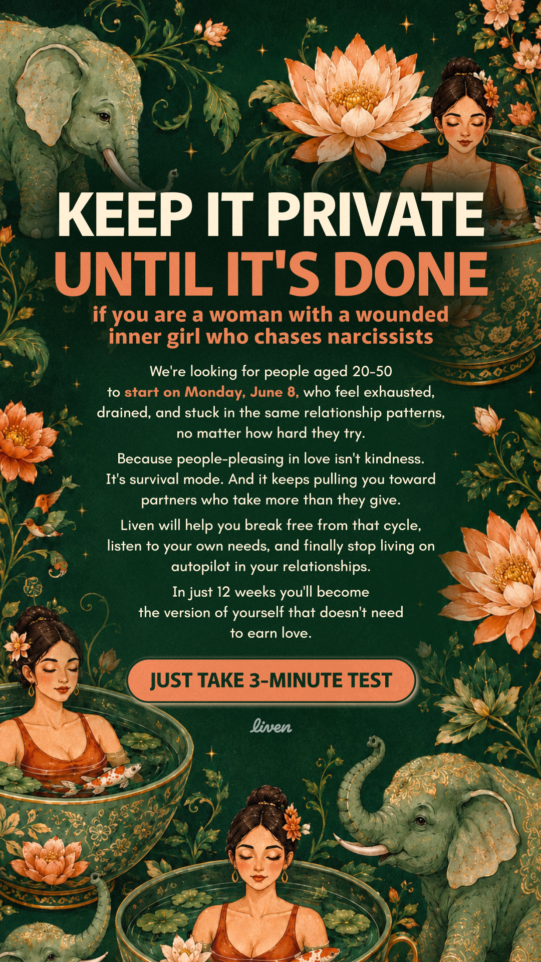 Liven: Self-Discovery Community Facebook ad