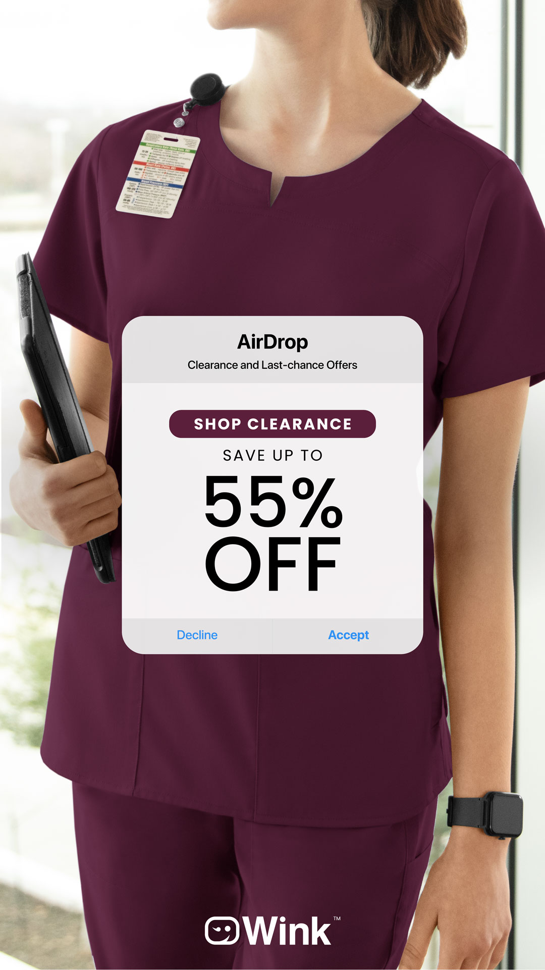 Wink Scrubs Facebook ad