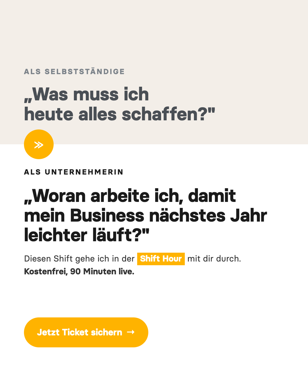 she-preneur I Erfolgreich selbstständig Facebook ad: Raus aus dem Abarbeiten, rein ins Führen