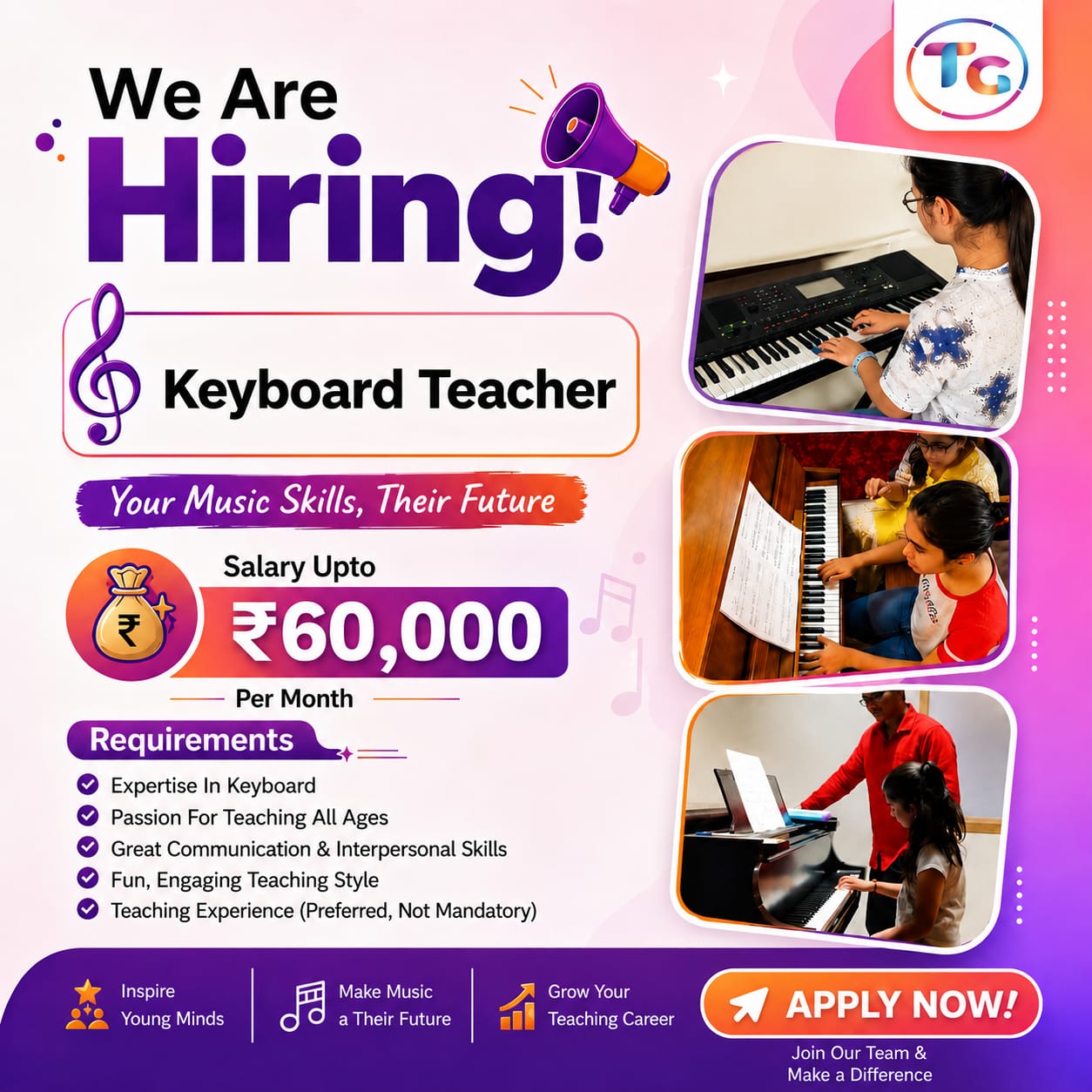 AK Digital Hub Facebook ad: Music Teachers Wanted