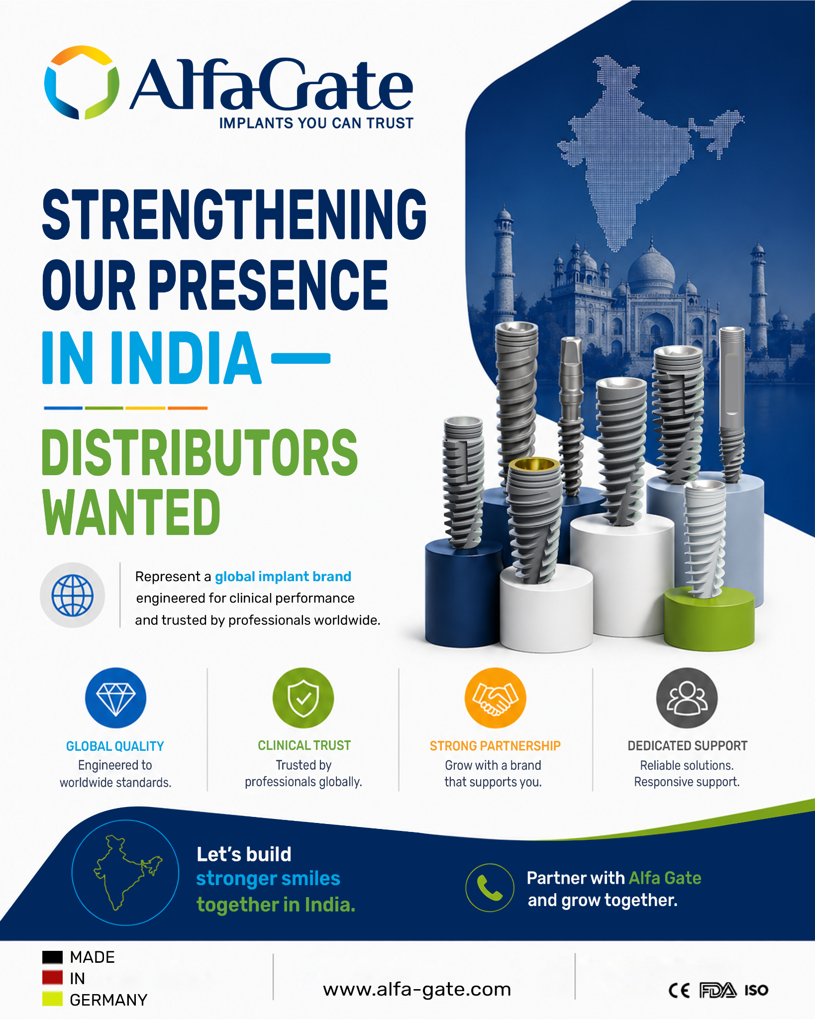 Alfa Gate Implants India Facebook ad: India Distribution Opportunities Now Open