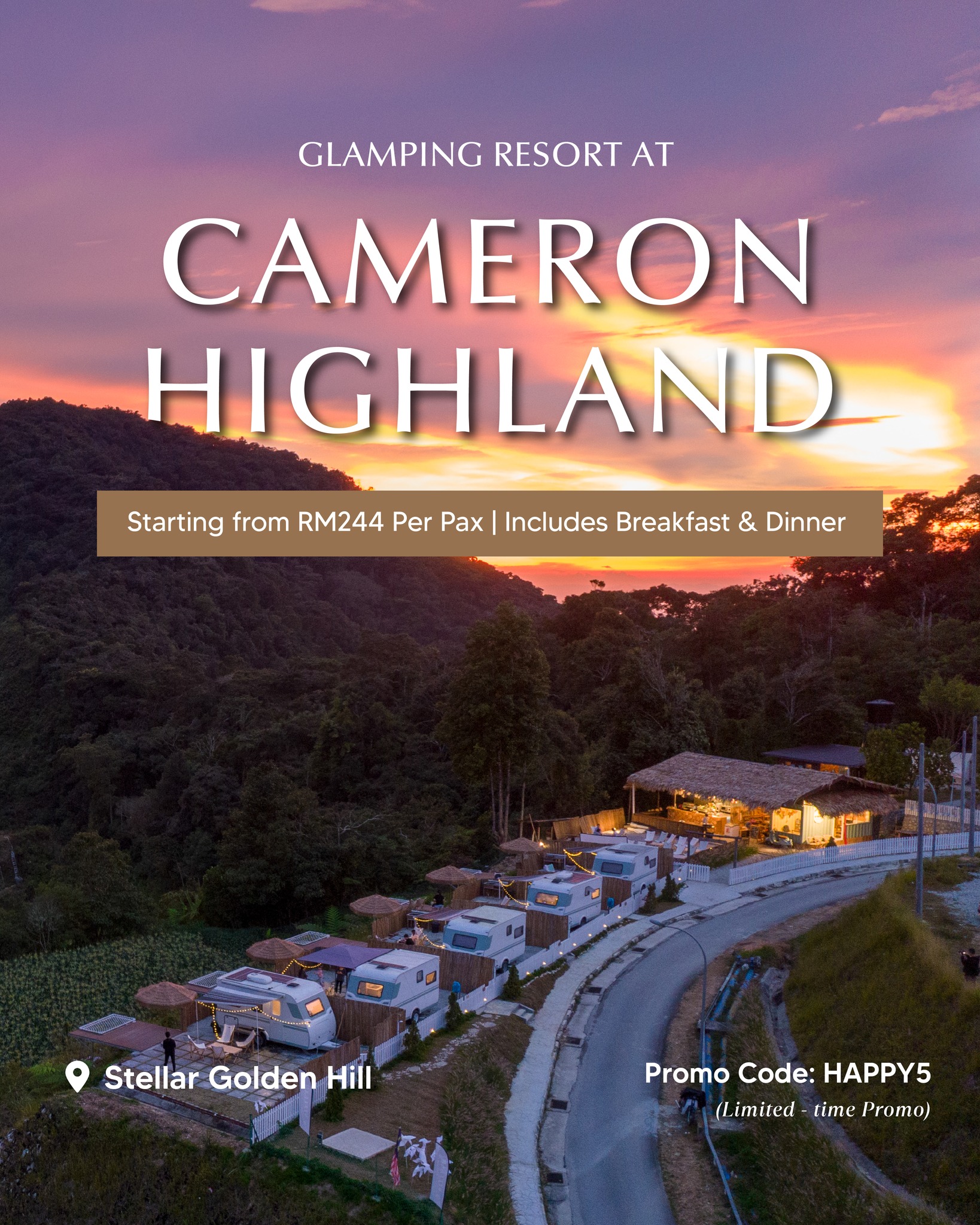 Stellar GoldenHill Cameron Facebook ad: Stay at Stellar Golden Hill from RM244 per…