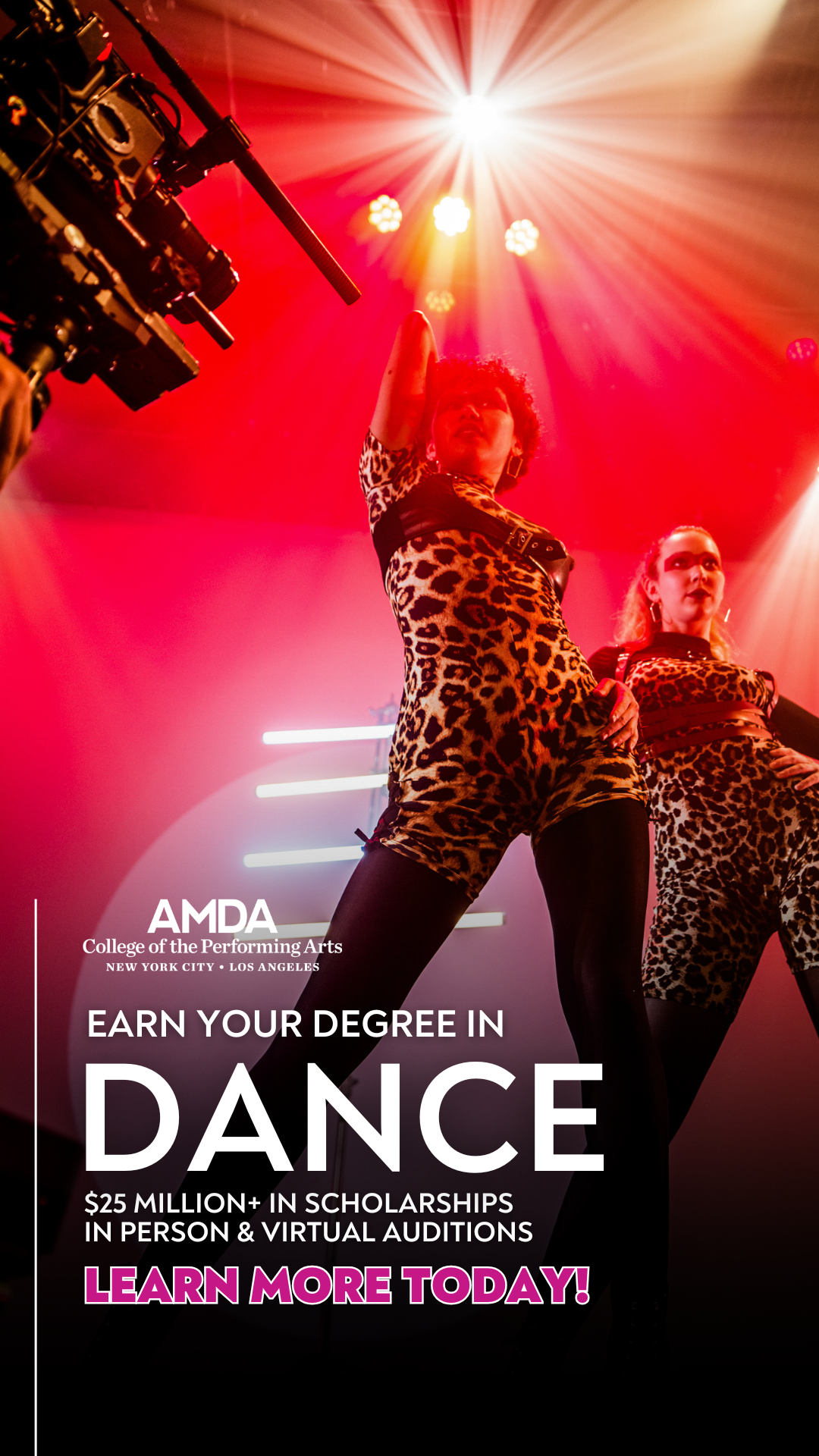 AMDA College Facebook ad