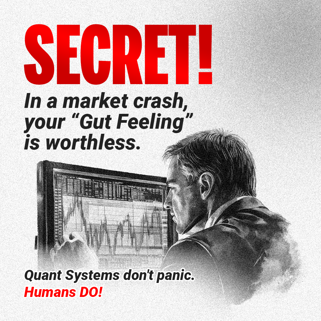 QuantX Academy Facebook ad: Reason human traders get wiped out in a crash