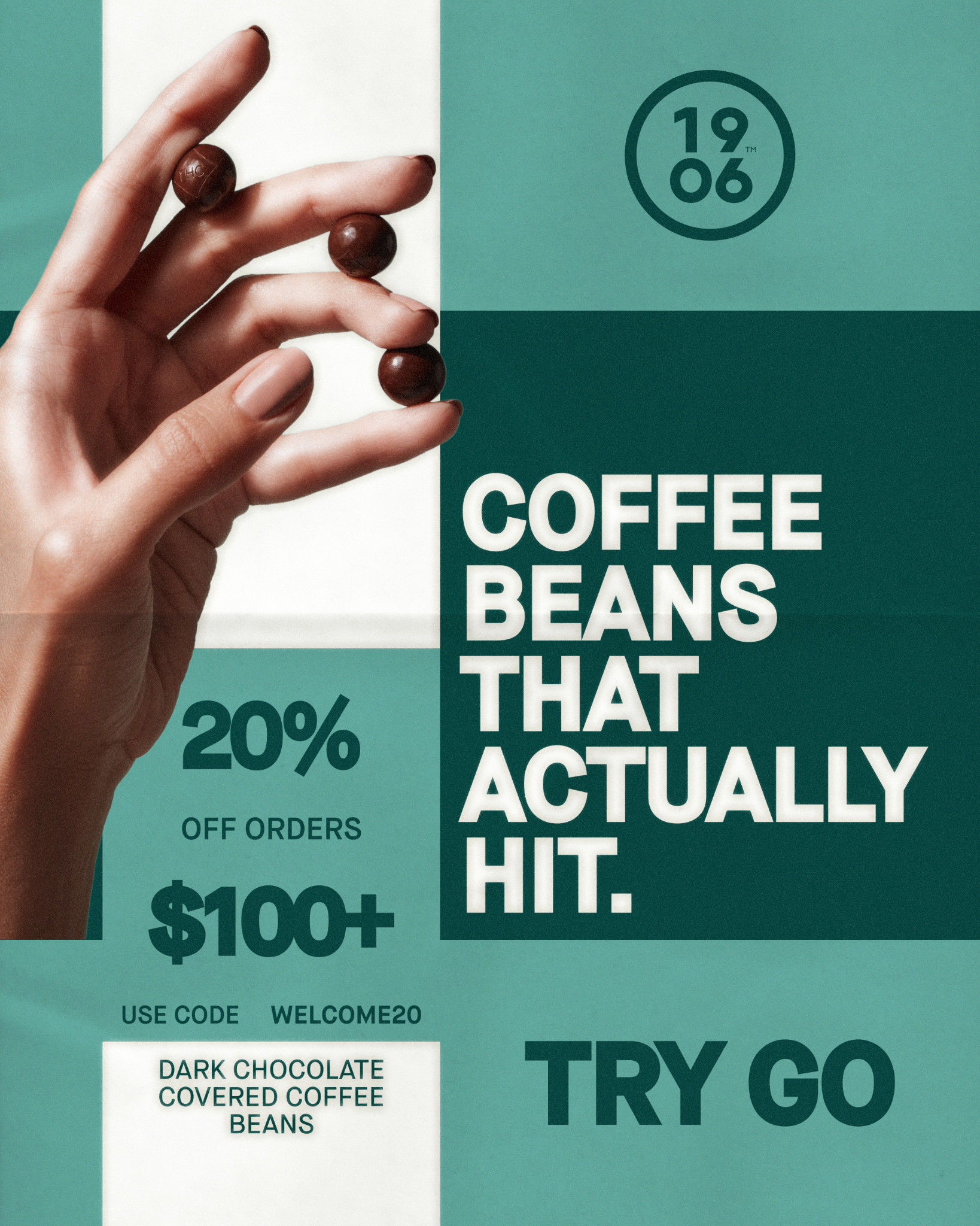 Get 1906 Facebook ad: NEW: GO Beans Save 20% with WELCOME20