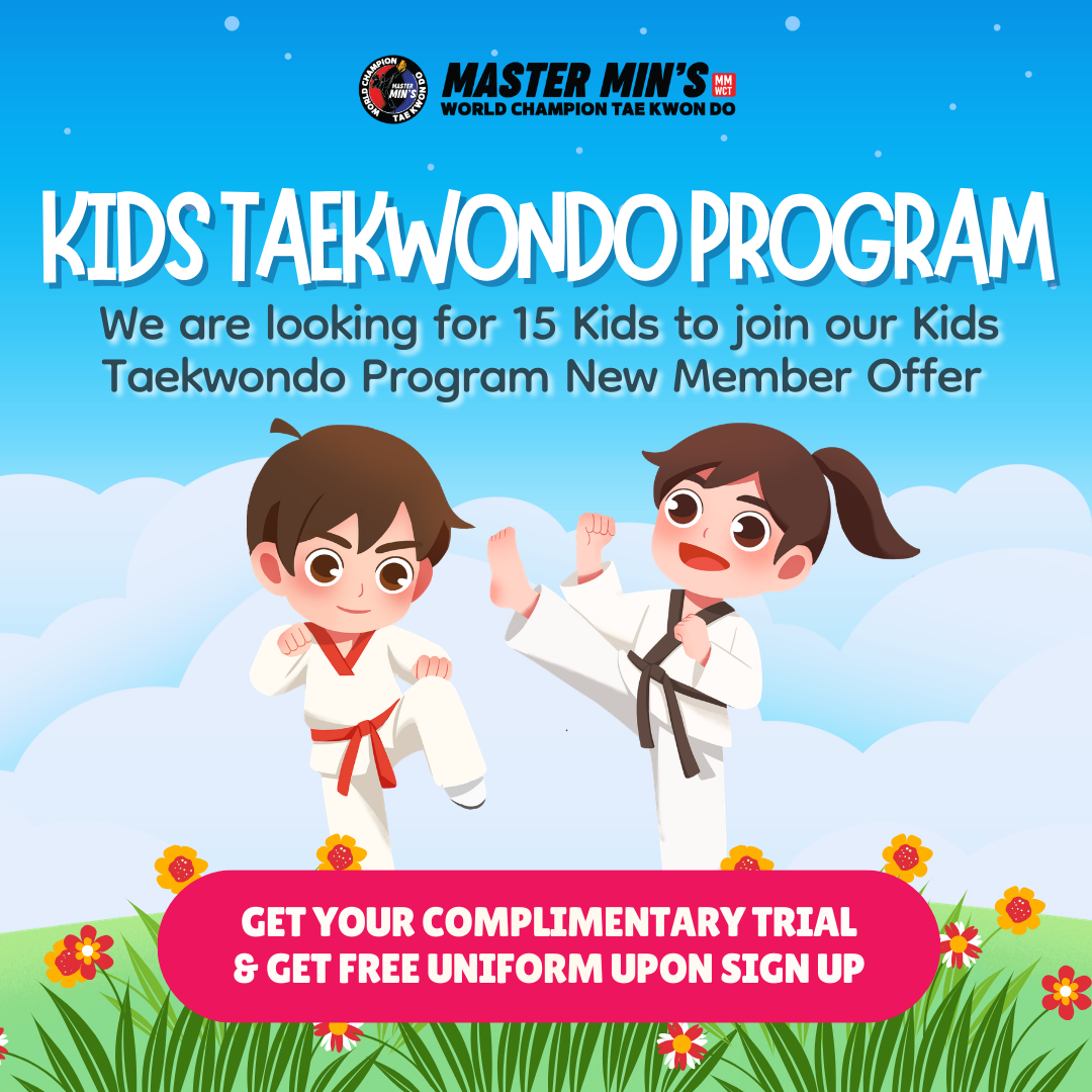 Master Min’s World Champion Tae Kwon Do Facebook ad: Spring Into Focus & Confidence