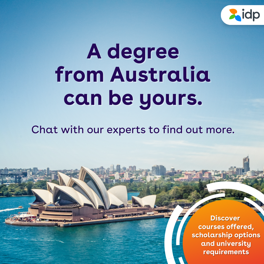 IDP Education Facebook ad: Sign up now for a free counselling session!