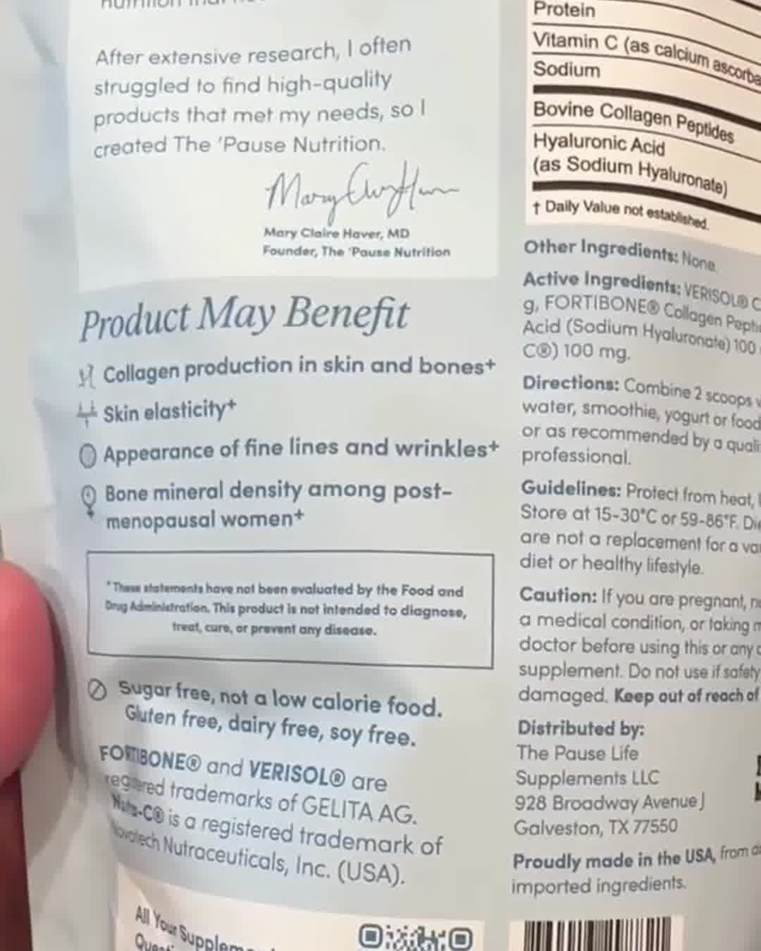 The Pause Life by Dr. Mary Claire Haver Facebook ad: Collagen for Menopause