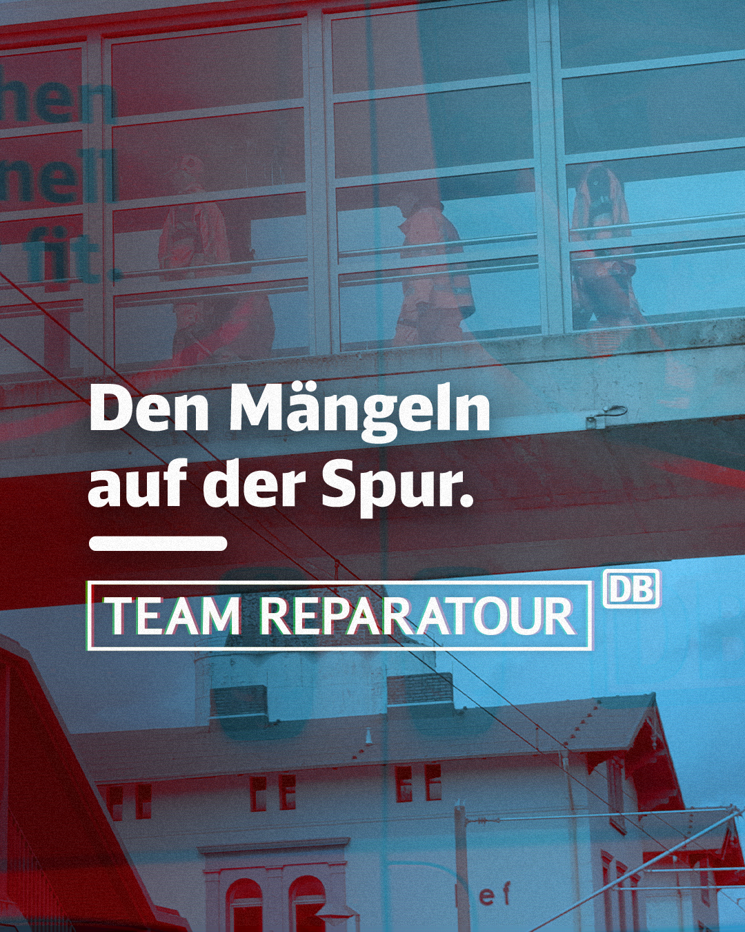 Deutsche Bahn Facebook ad: Rund 200 neue Handwerker:innen machen den Bahnhof dingfest!