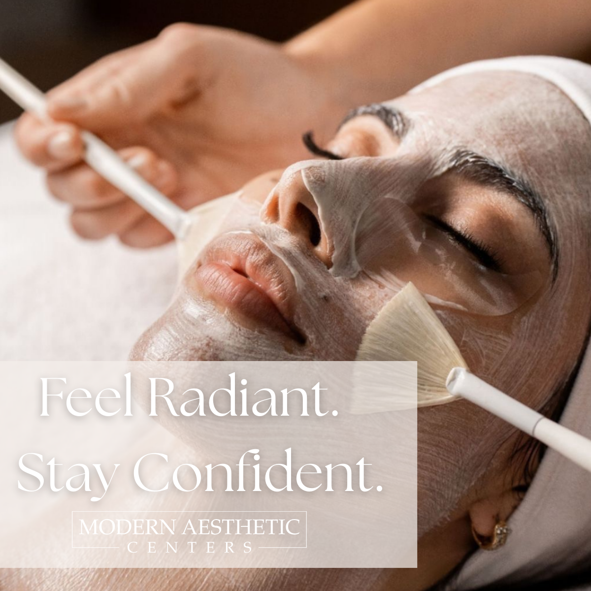 Modern Aesthetic Centers Facebook ad: Radiant skin starts with intentional care.