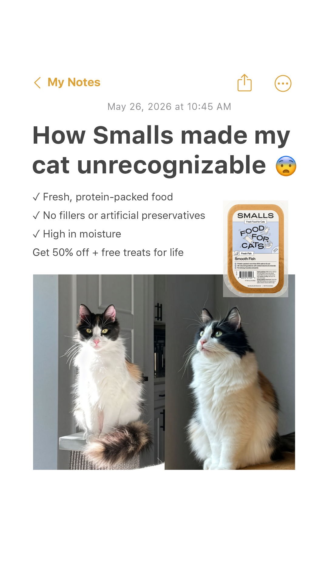 Smalls Facebook ad