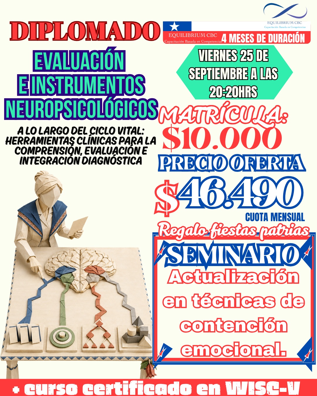 Equilibrium CBC Facebook ad: DIPLOMADO EN EVALUACIÓN E INSTRUMENTOS NEUROPSICOLÓGICOS