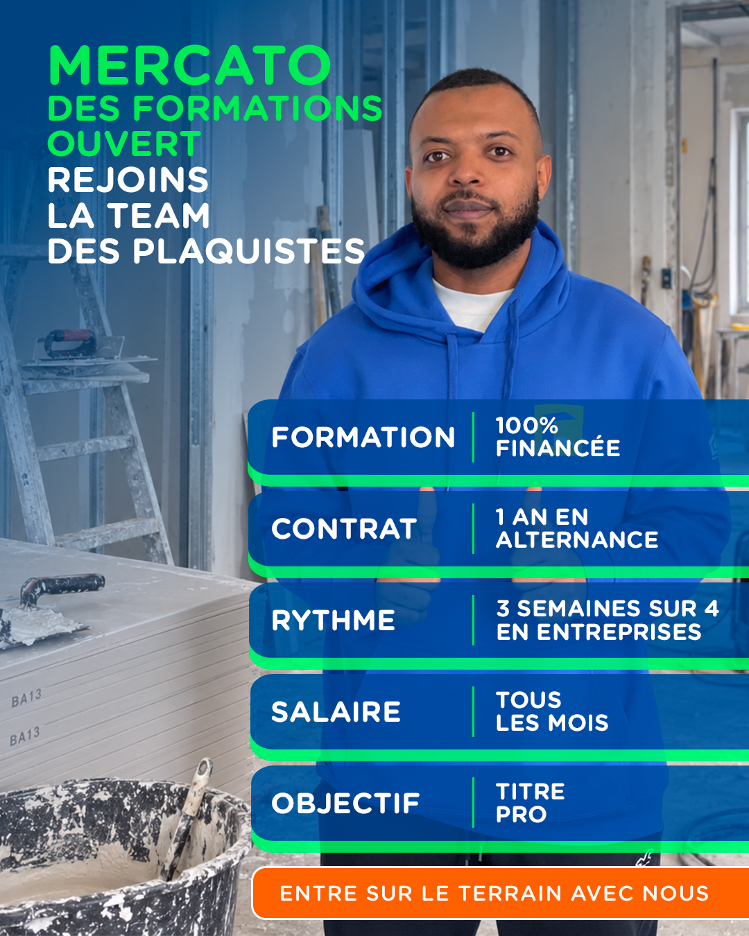 Les Écoles de la Construction Durable Facebook ad: Trouve le CFA prés de chez toi