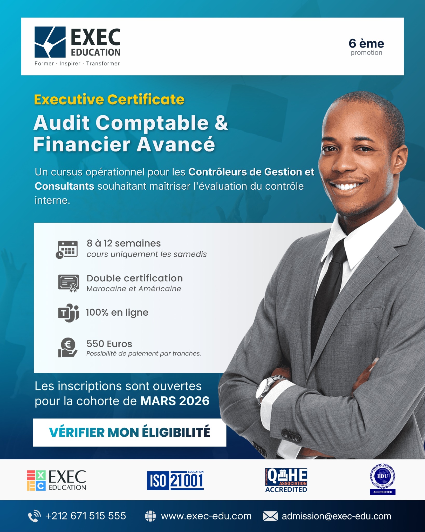 EXEC Education Facebook ad: Executive Certificate Audit Comptable & Financier Avancé