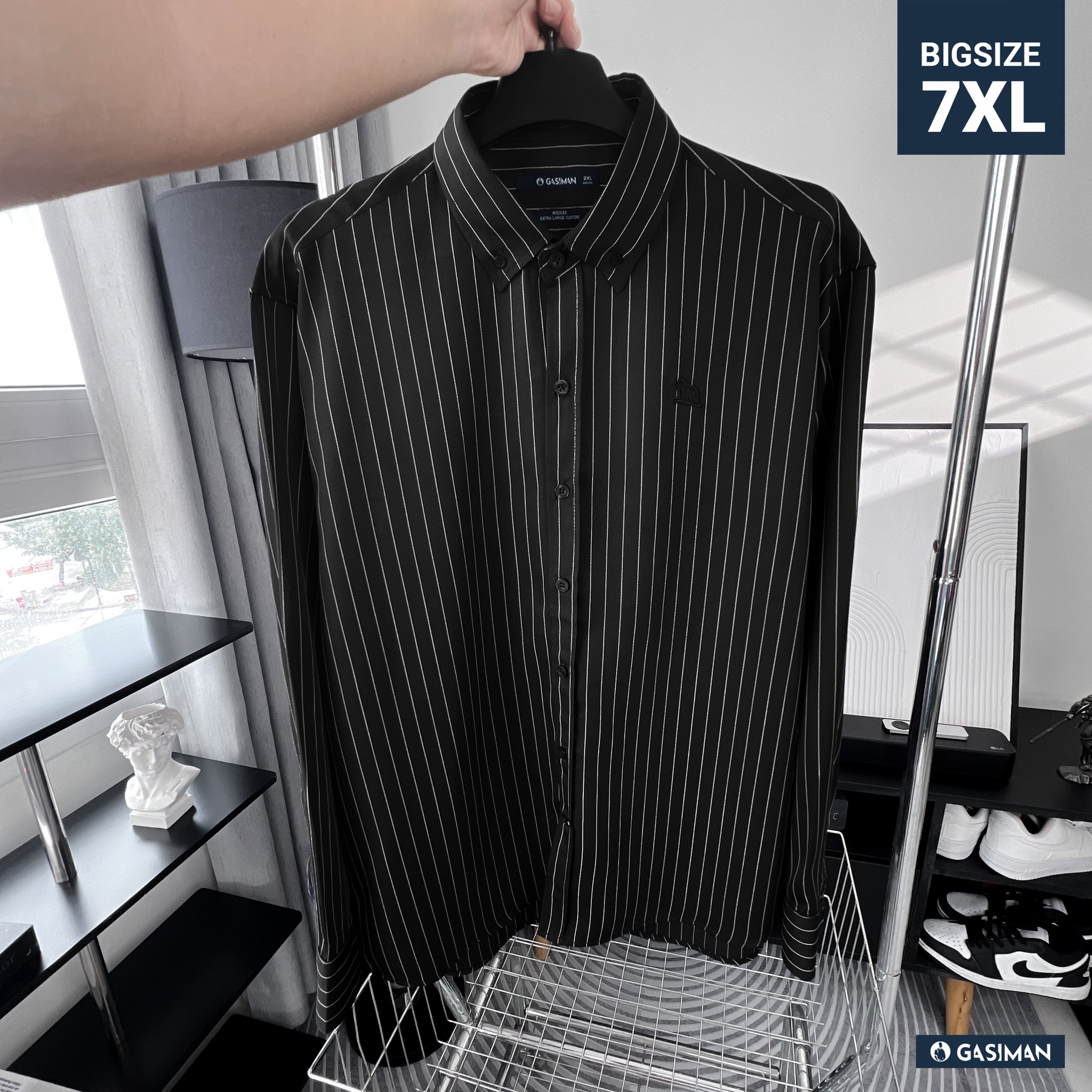 GASI MAN Facebook ad: Sơ mi oxford tay dài BIGSIZE đen tối…