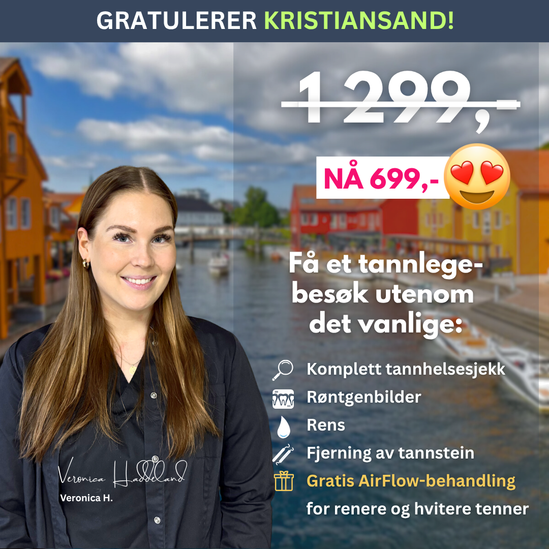 Dentalklinikken Kristiansand Facebook ad from Sep 22, 2025