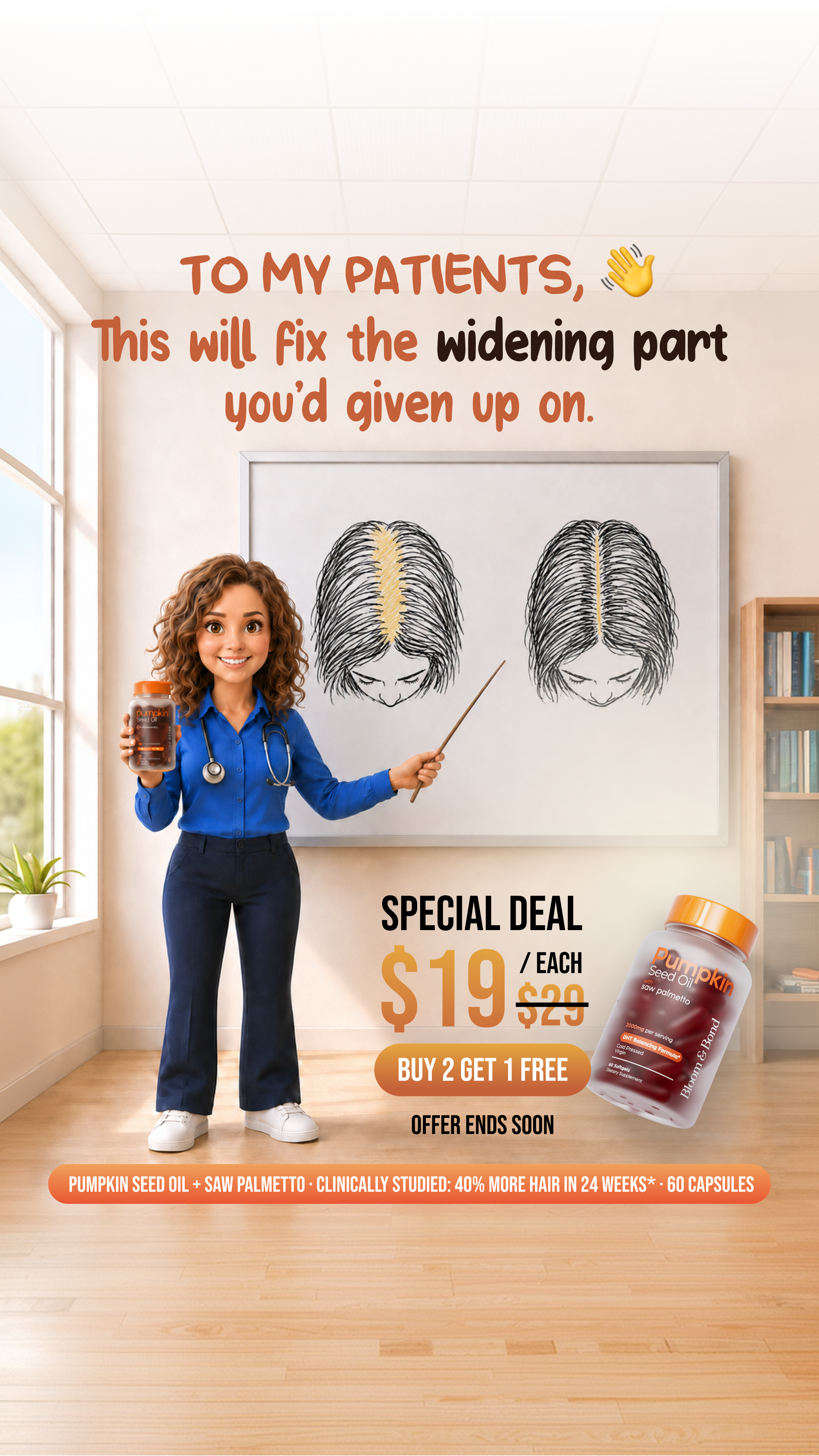 Bloom & Bond Facebook ad: Help Hair Loss Naturally