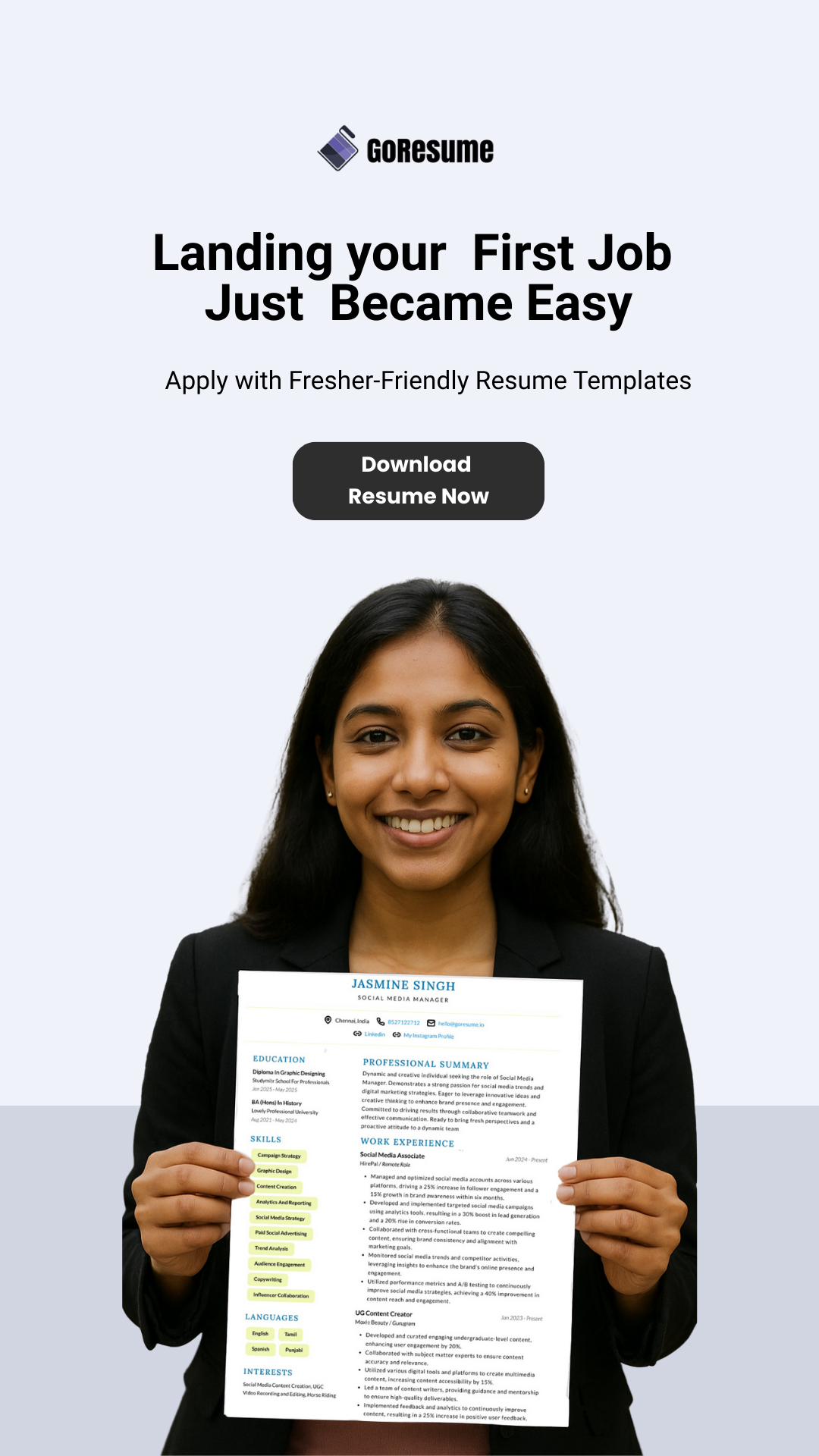 GoResume Facebook ad