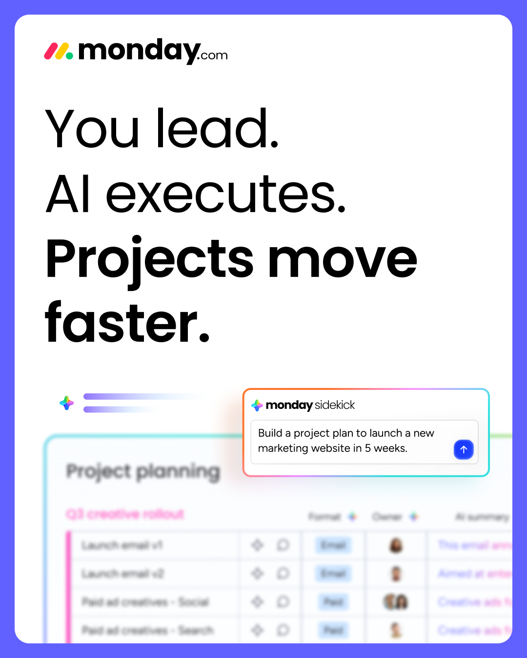 monday.com Facebook ad
