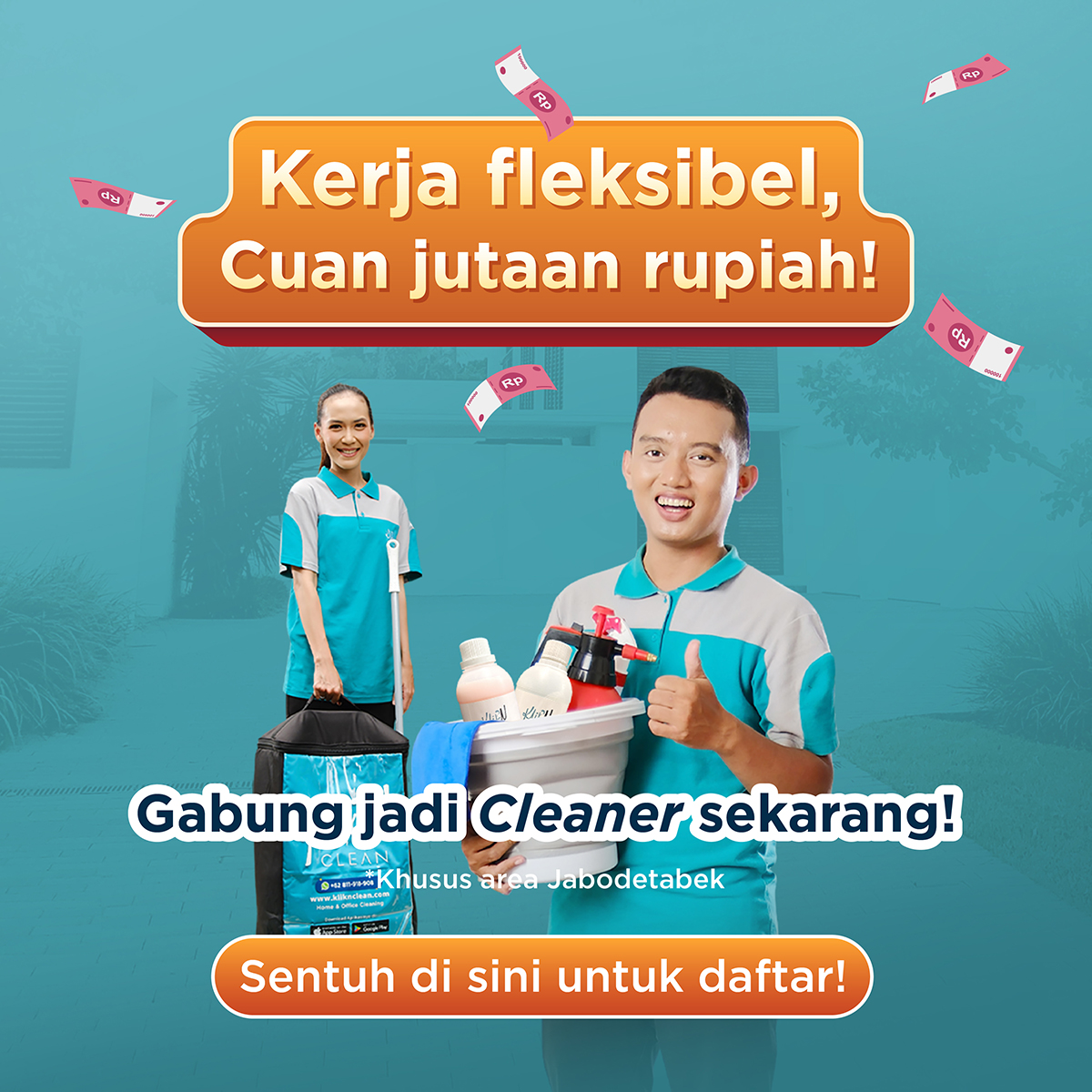 Rekrutmen KliknClean Facebook ad
