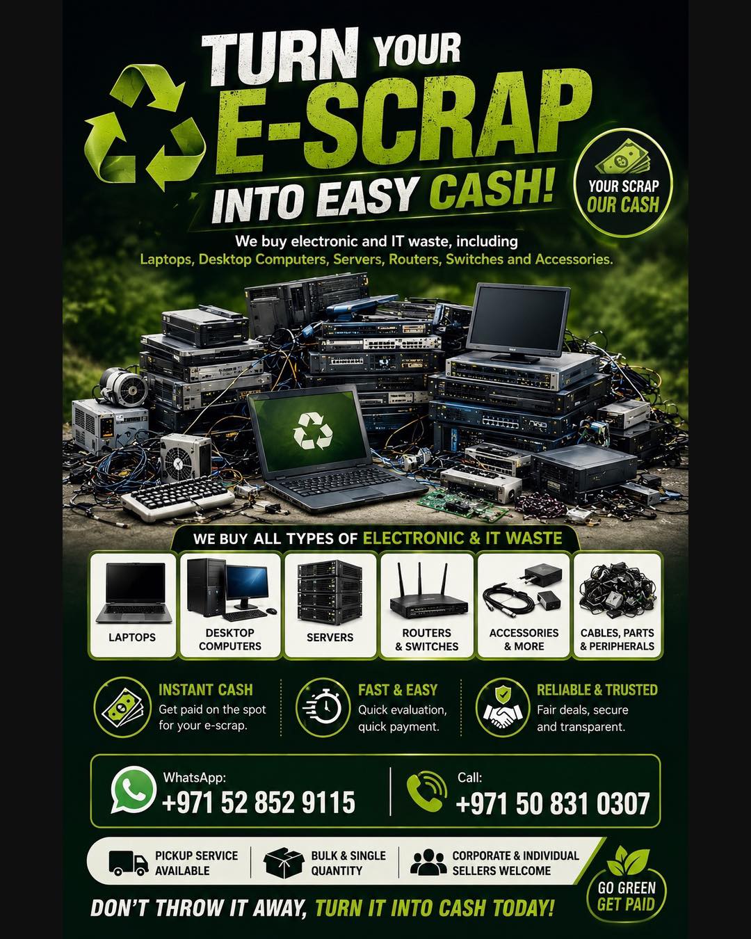 I trade uae Facebook ad: We Buy Used Laptops, Computers, Servers, Networking…