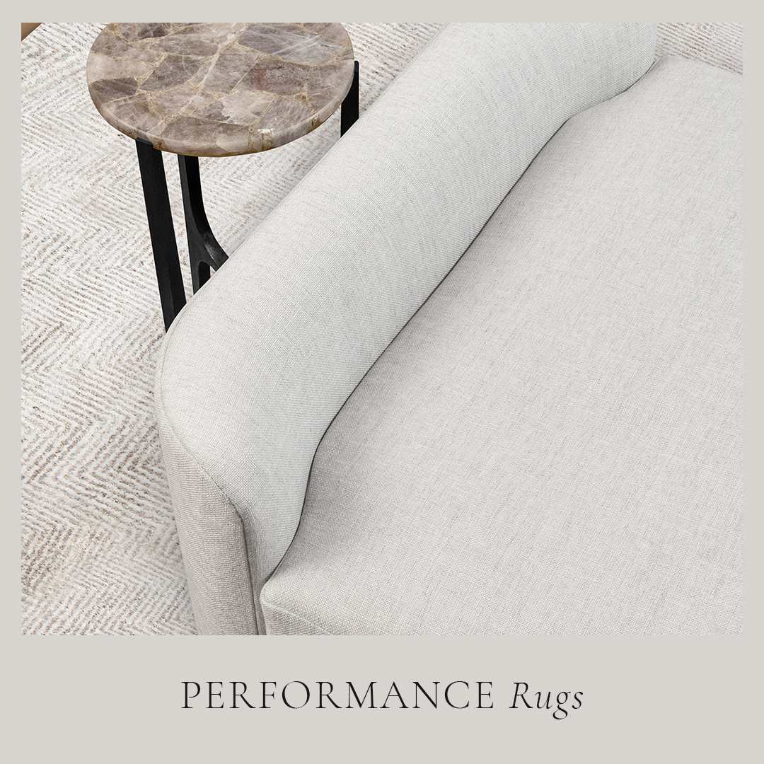 Ben Soleimani Home Facebook ad: Form meets function with our designer Performance rugs.