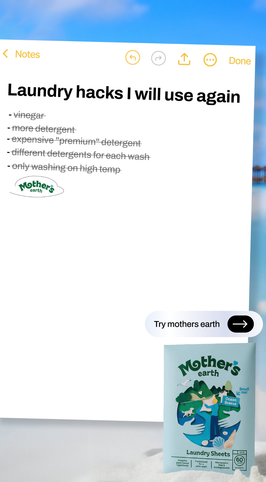 Mothers Earth Facebook ad