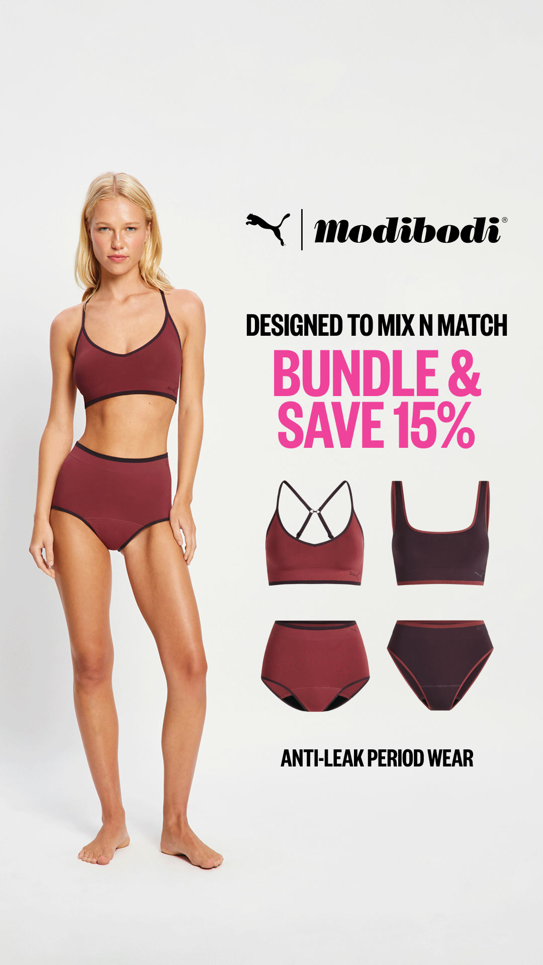 Modibodi Facebook ad: Get Set To Go With Your Flow