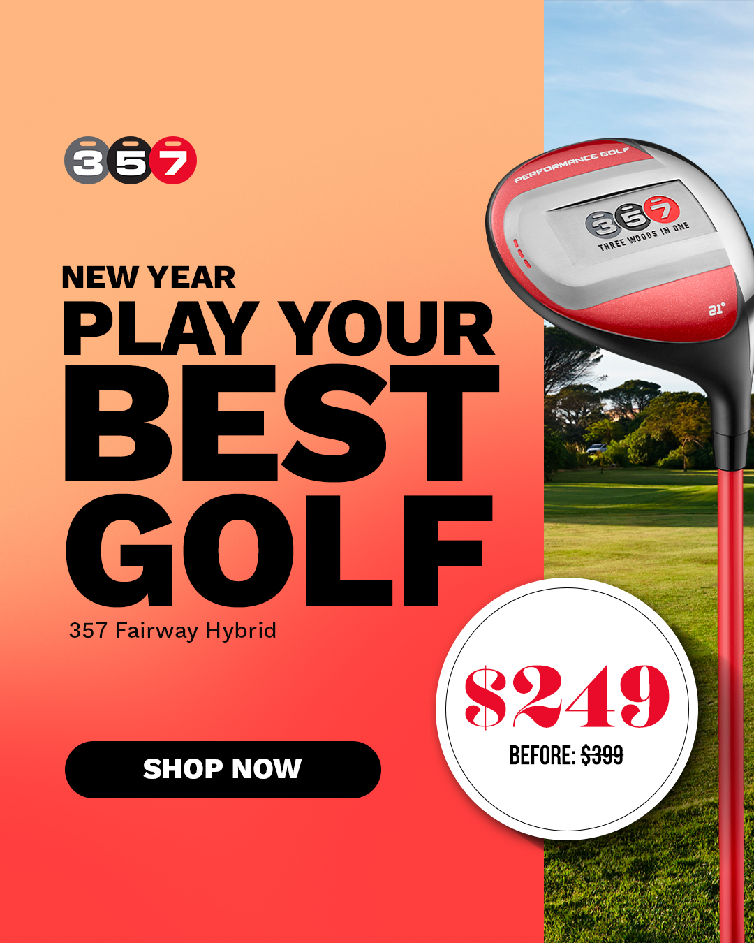 Performance Golf Facebook ad