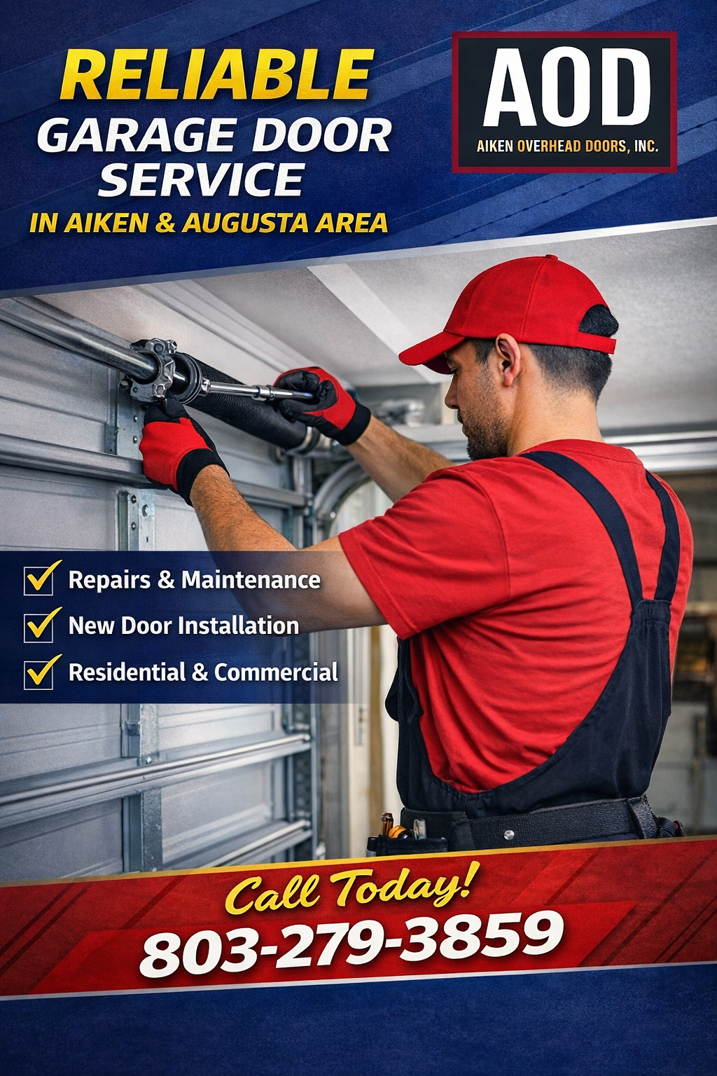AOD Aiken Overhead Doors, Inc Facebook ad from Jan 15, 2026