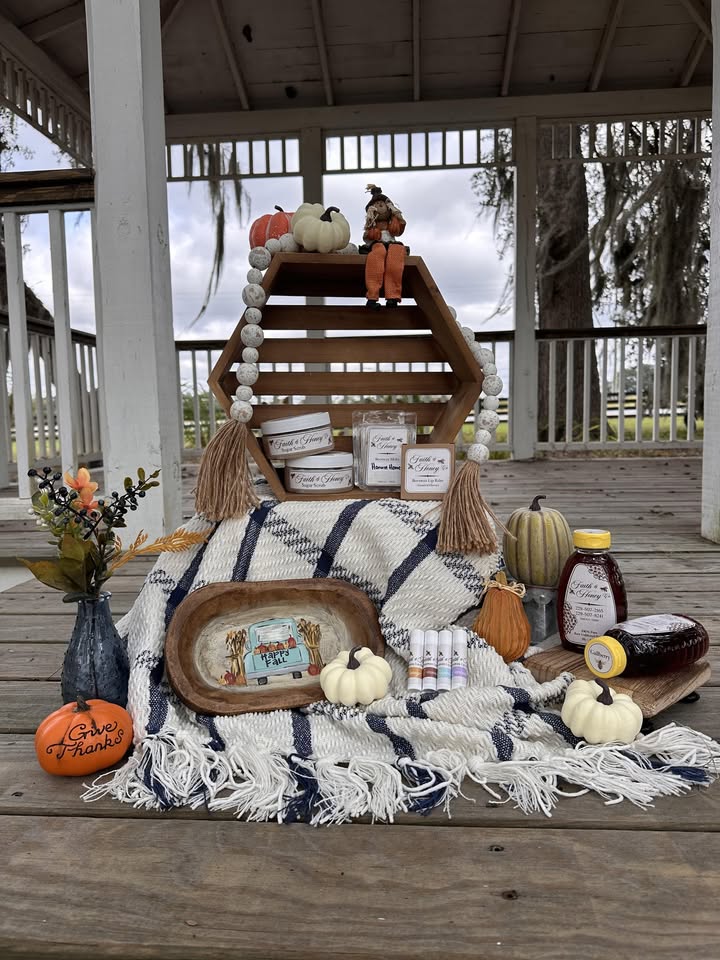 Faith & Honey Co. Facebook ad: Faith-inspired. Nature-made. A family brand offering pure…