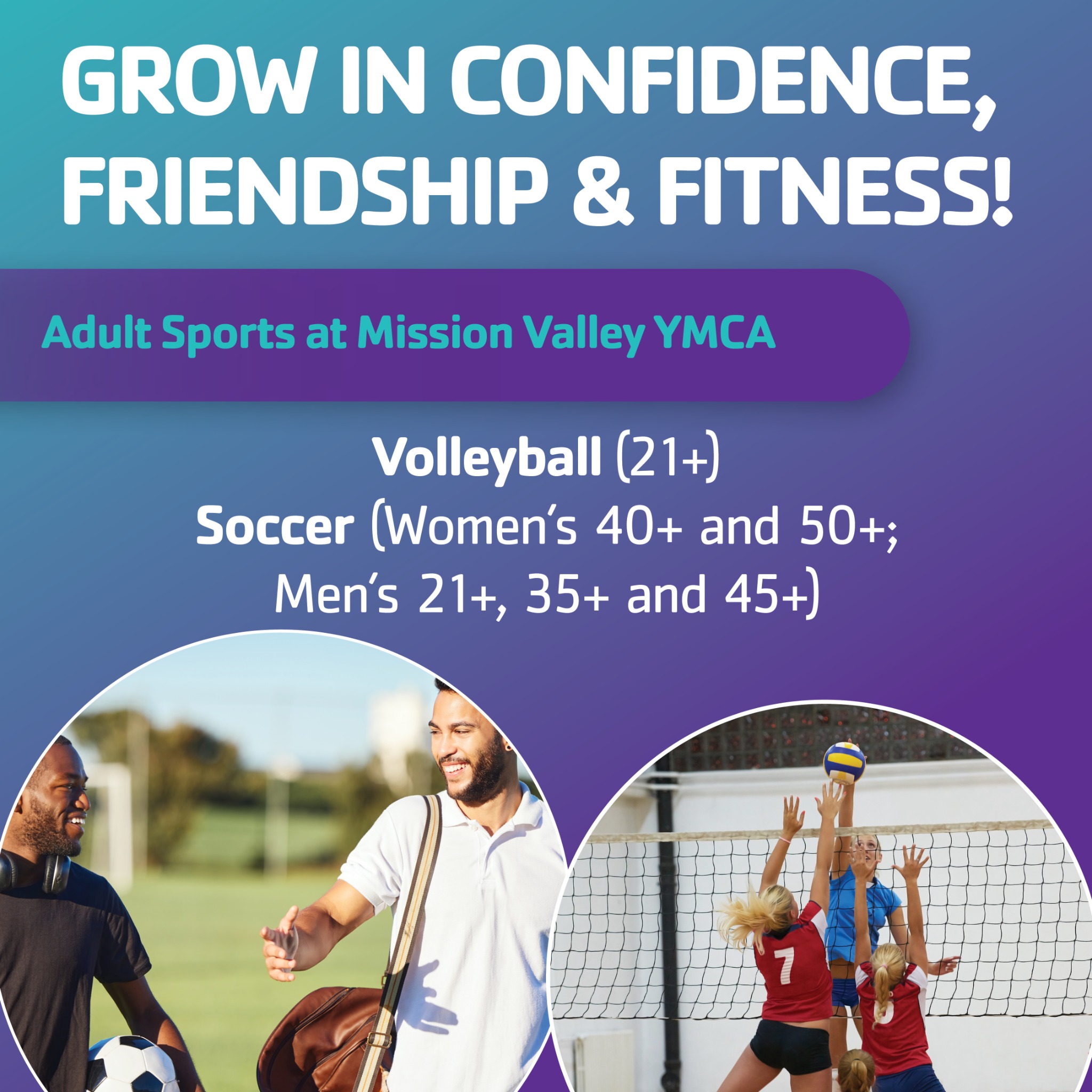 Mission Valley YMCA Facebook ad: Get back in the game this fall!