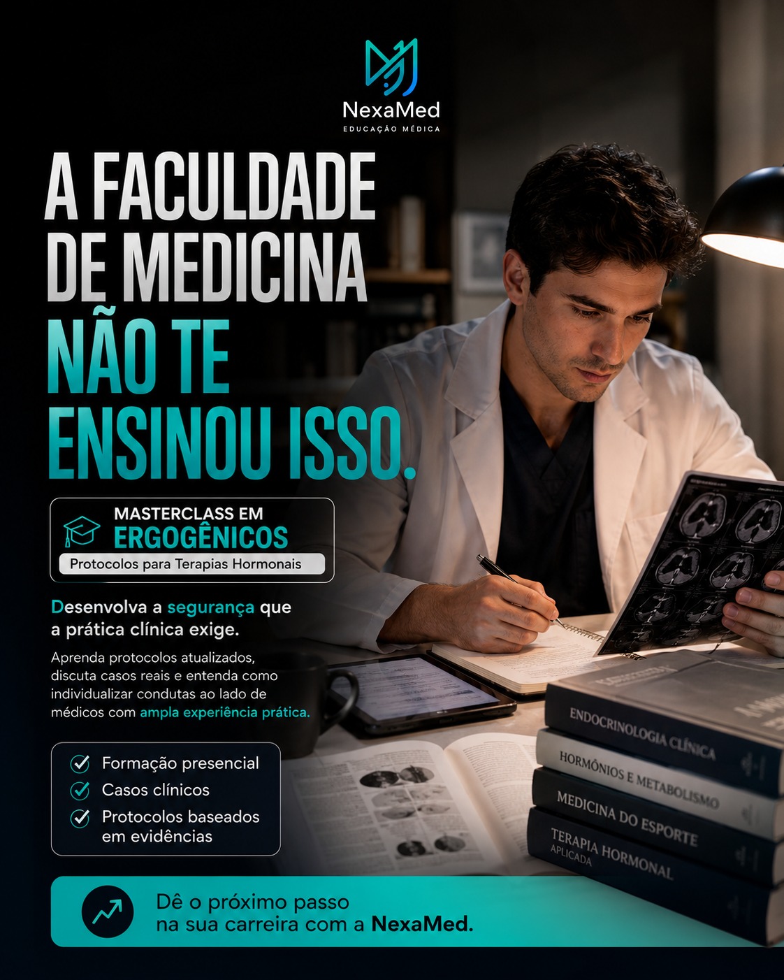 Nexamed Facebook ad: Curso com certificação - Masterclass em Ergogênicos