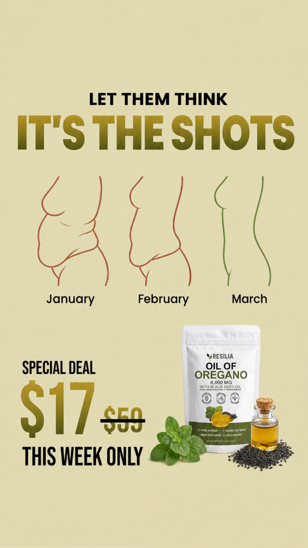 Belly Better Daily Facebook ad: Oregano Oil, Finally Done Right