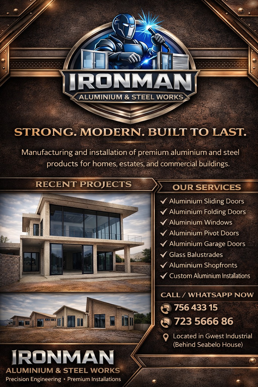 Ironman Aluminium & Steel Works Facebook ad: At IRONMAN ALUMINIUM & STEEL WORKS, we specialize…