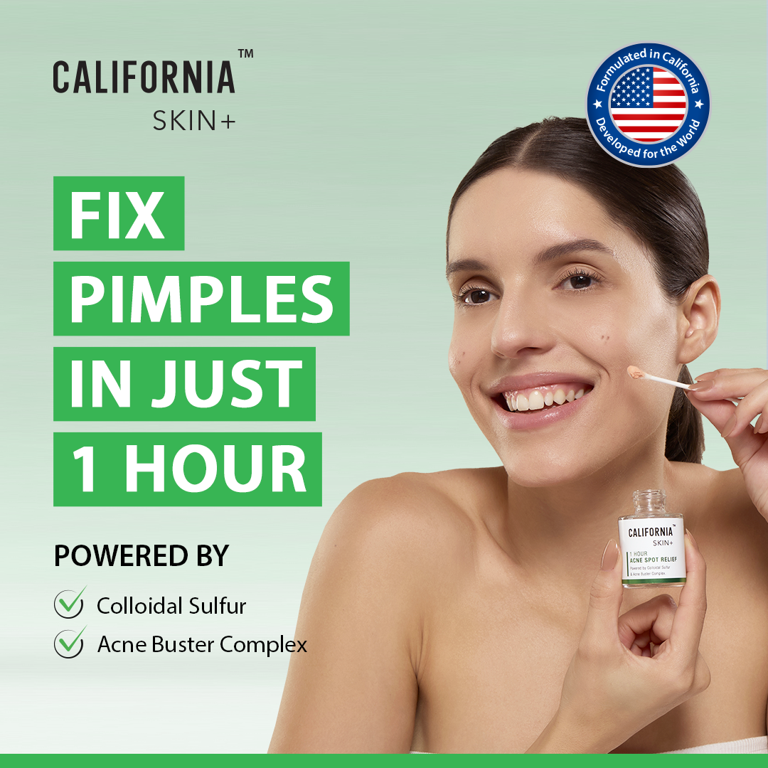California Global Facebook ad: A pimple shows up.