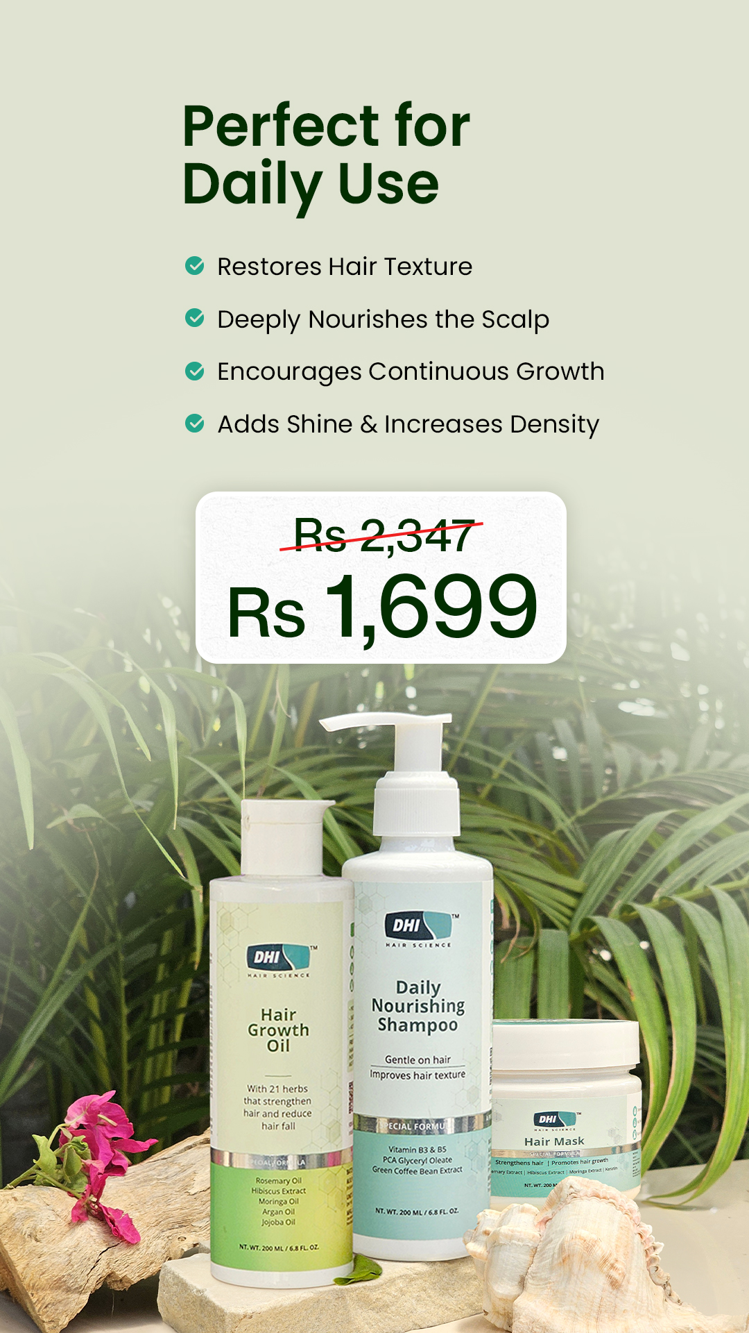 DHI Hair Care Products Facebook ad