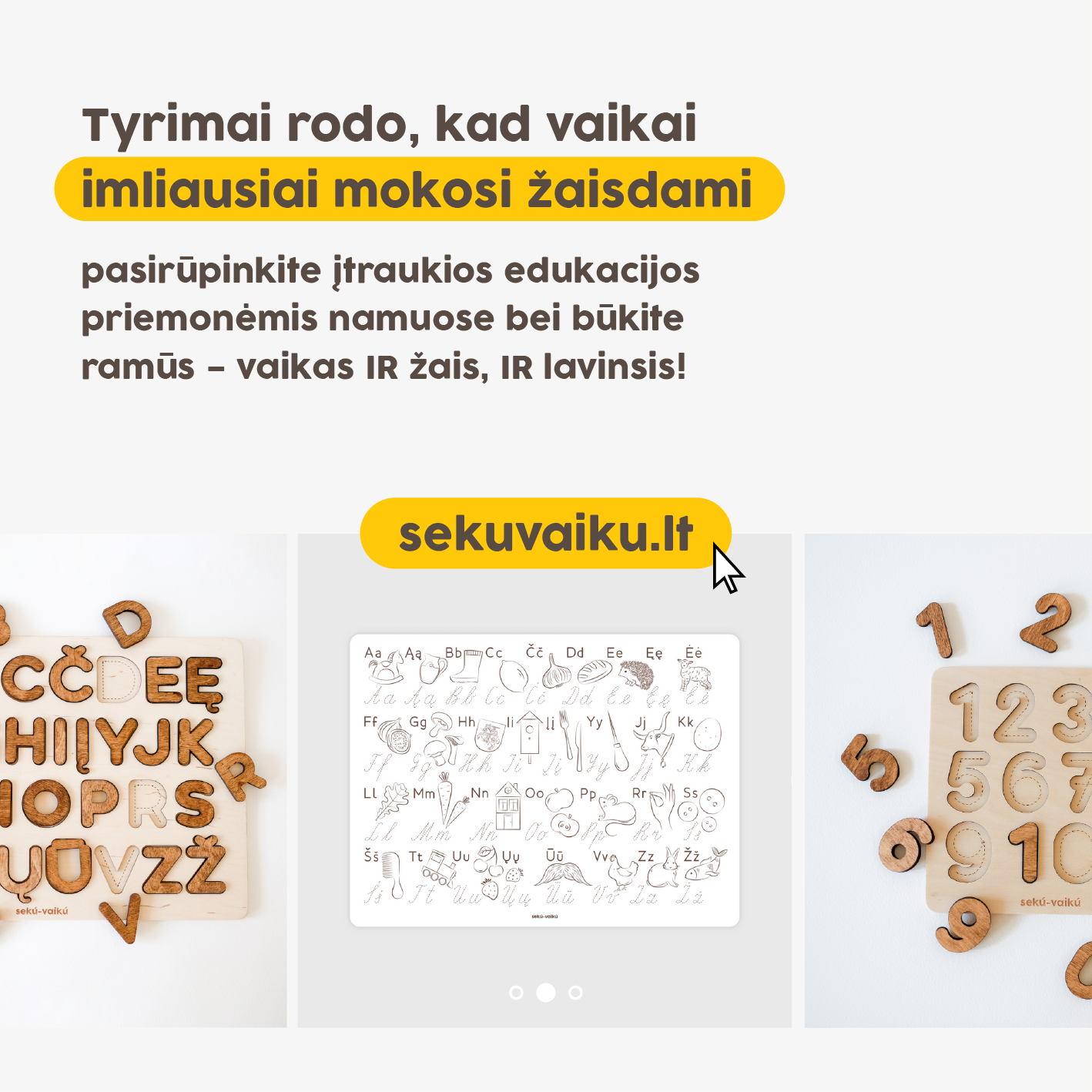 Seku-Vaiku Facebook ad: MOKYTIS IR ŽAISTI